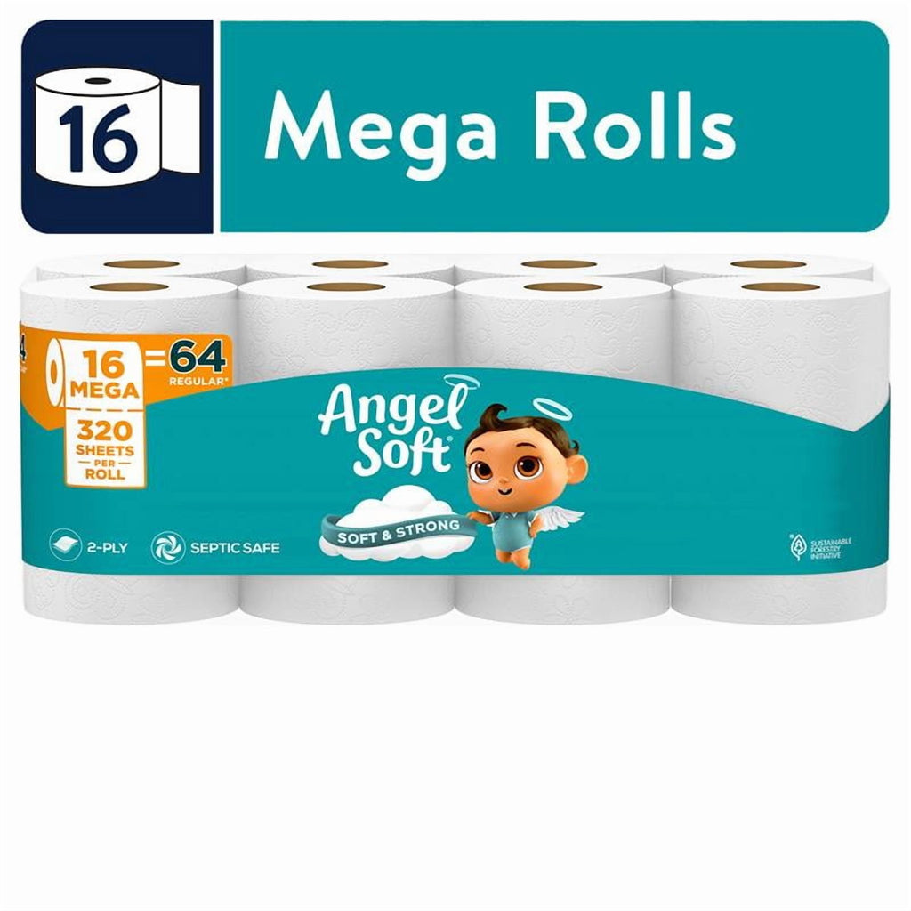 Angel Soft 2-Ply Toilet Paper, 36 Mega Rolls, 320 Sheets per Roll