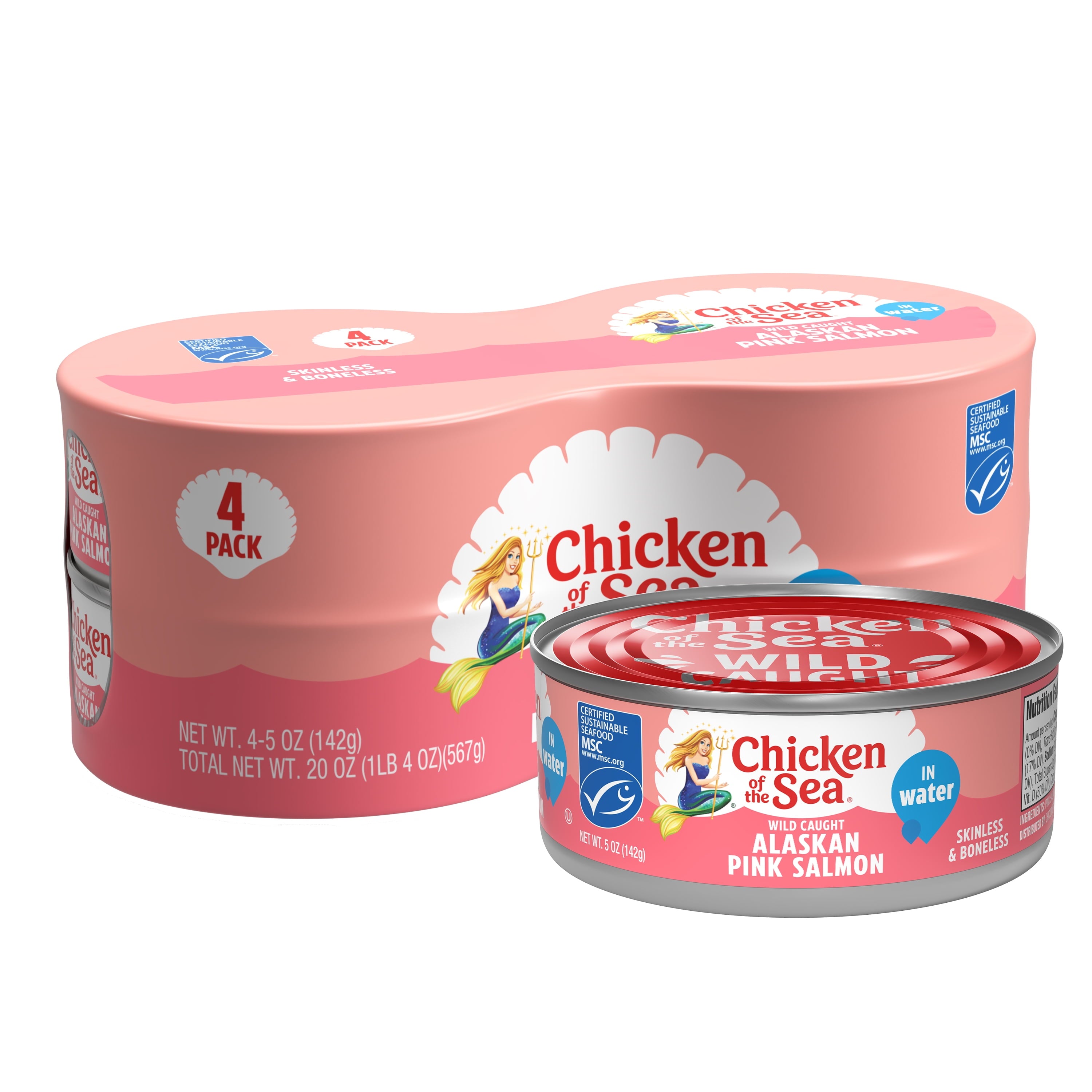 Chicken of the Sea Wild Caught Alaskan Pink Salmon, Skinless & Boneless 5 oz