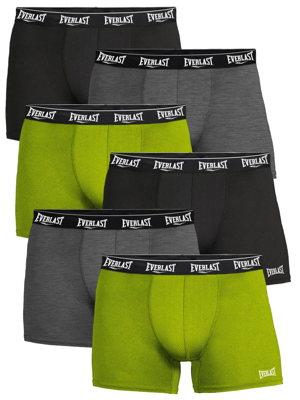 Everlast Men’s Trunks Breathable Cotton Underwear Boxers for Men, Red/Lhg/Royal Medium 6-Pack