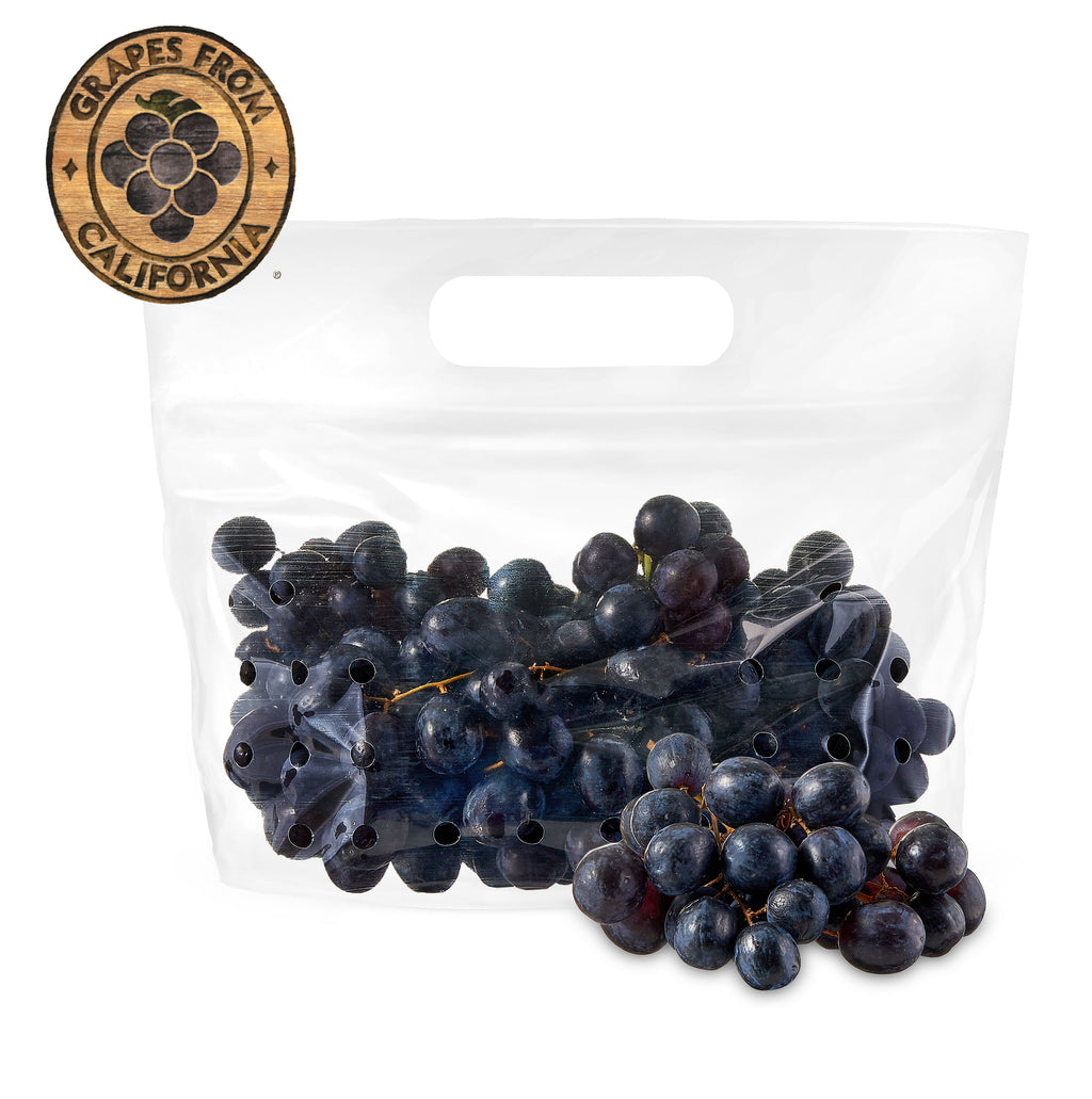 Fresh Black Seedless Grapes, From California, Bag (2.25 lbs/Bag Est.)