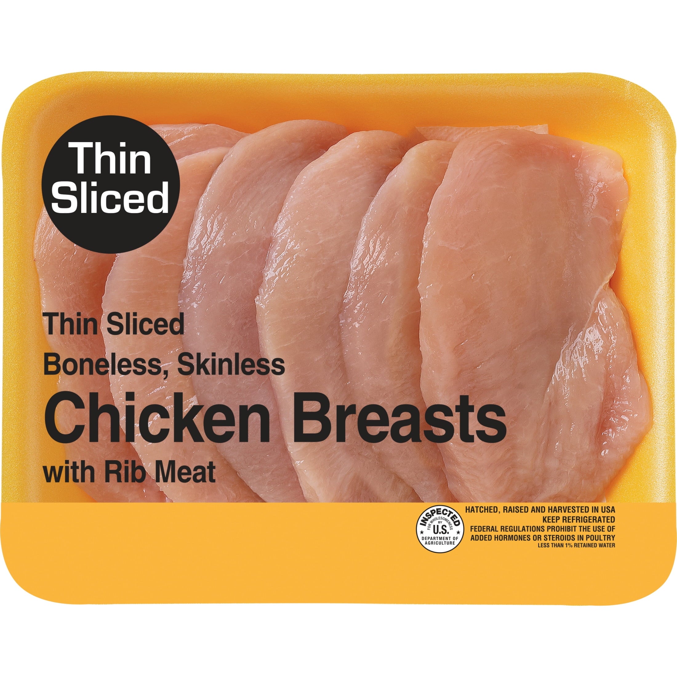 Freshness Guaranteed Thin-Sliced Boneless Skinless Chicken Breasts, 0.85 - 3.5 lb Tray