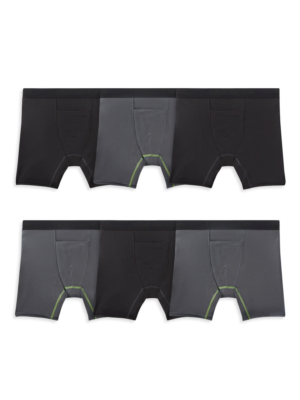 Fruit of the Loom Men's 360 Stretch Performance Cooling Channels Boxer Briefs, 6-Pack