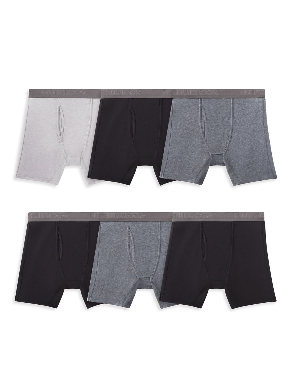 Fruit of the Loom Men's 360 Stretch Performance Cooling Channels Boxer Briefs, 6-Pack
