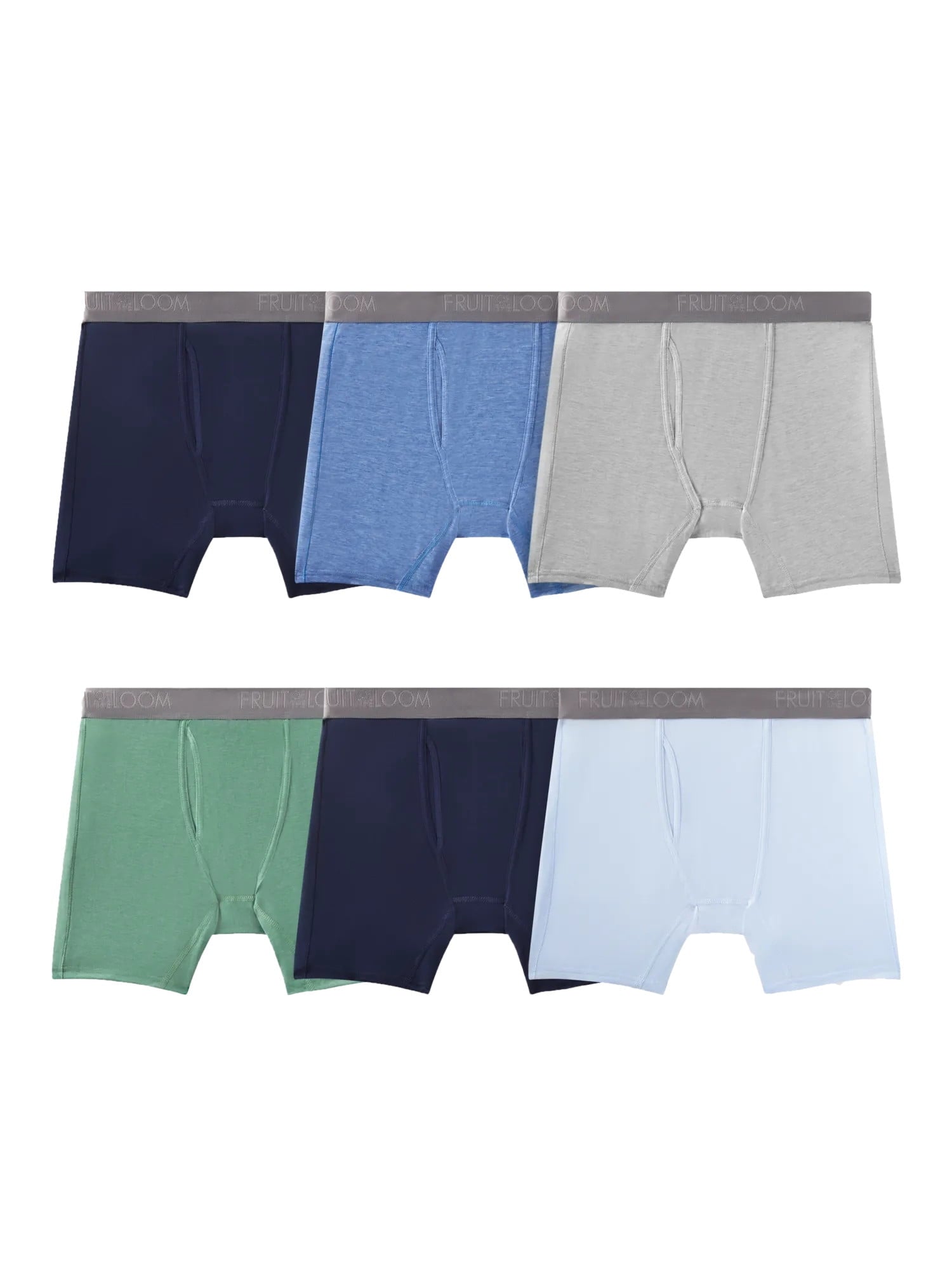 Fruit of the Loom Men's 360 Stretch Performance Cooling Channels Boxer Briefs, 6-Pack