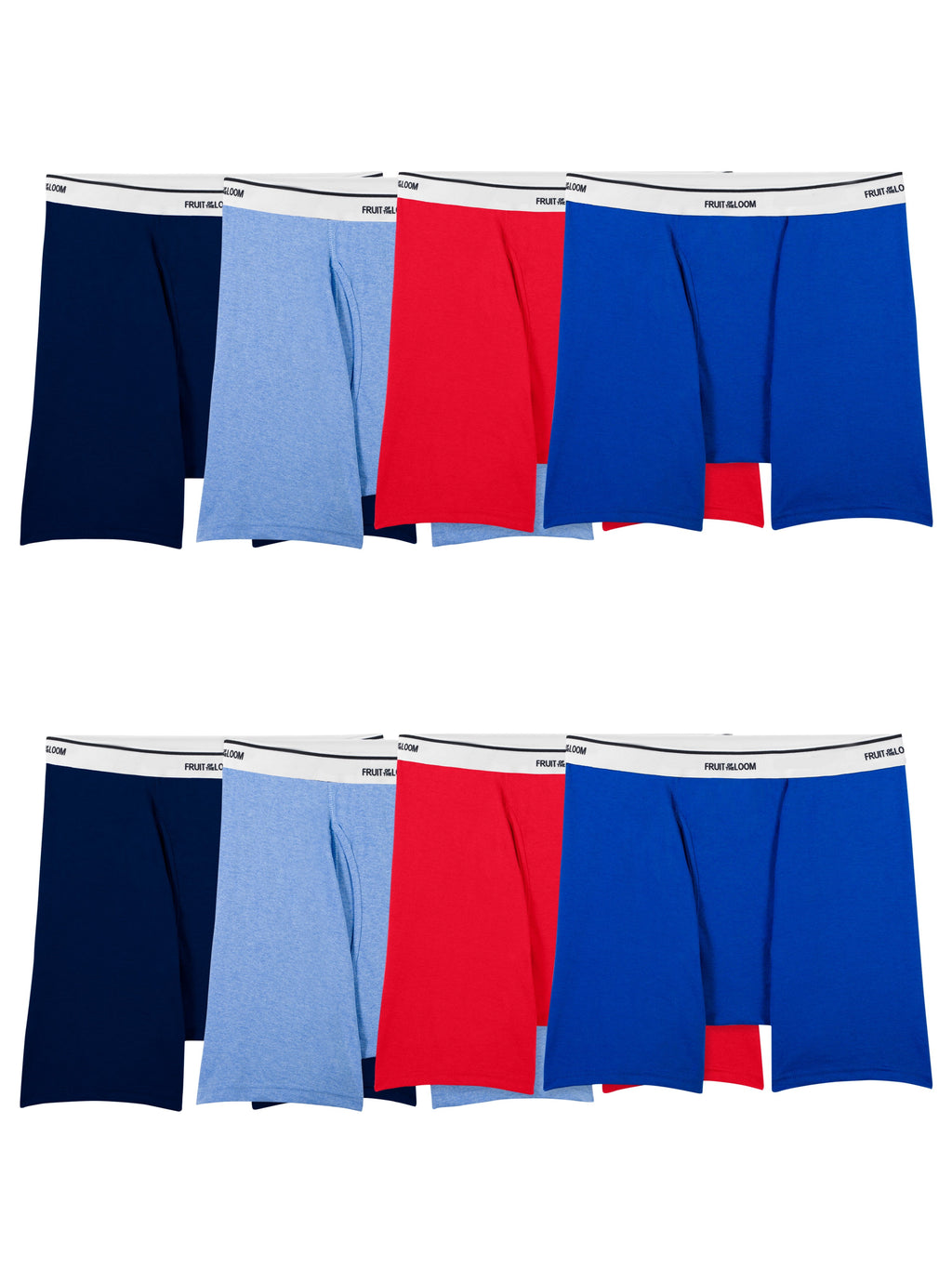 Fruit of the Loom Men's Active Cotton Blend Boxer Briefs, 8-Pack, Sizes S-XL