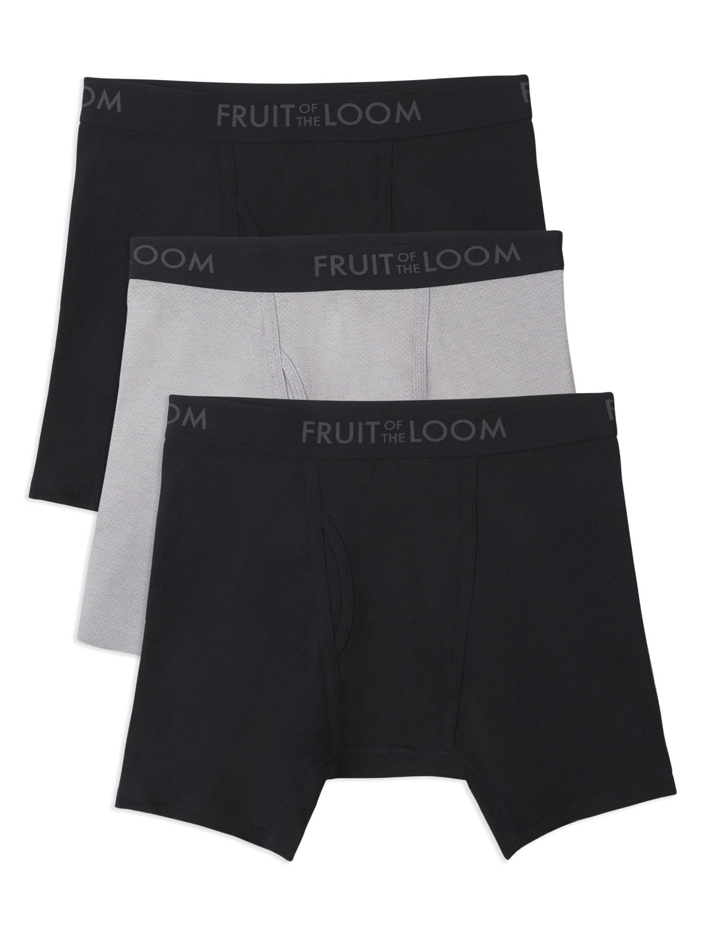Fruit of the Loom Men's Breathable Cotton Micro-Mesh Boxer Briefs, 3-Pack