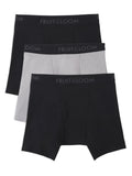 Fruit of the Loom Men's Breathable Cotton Micro-Mesh Boxer Briefs, 3-Pack