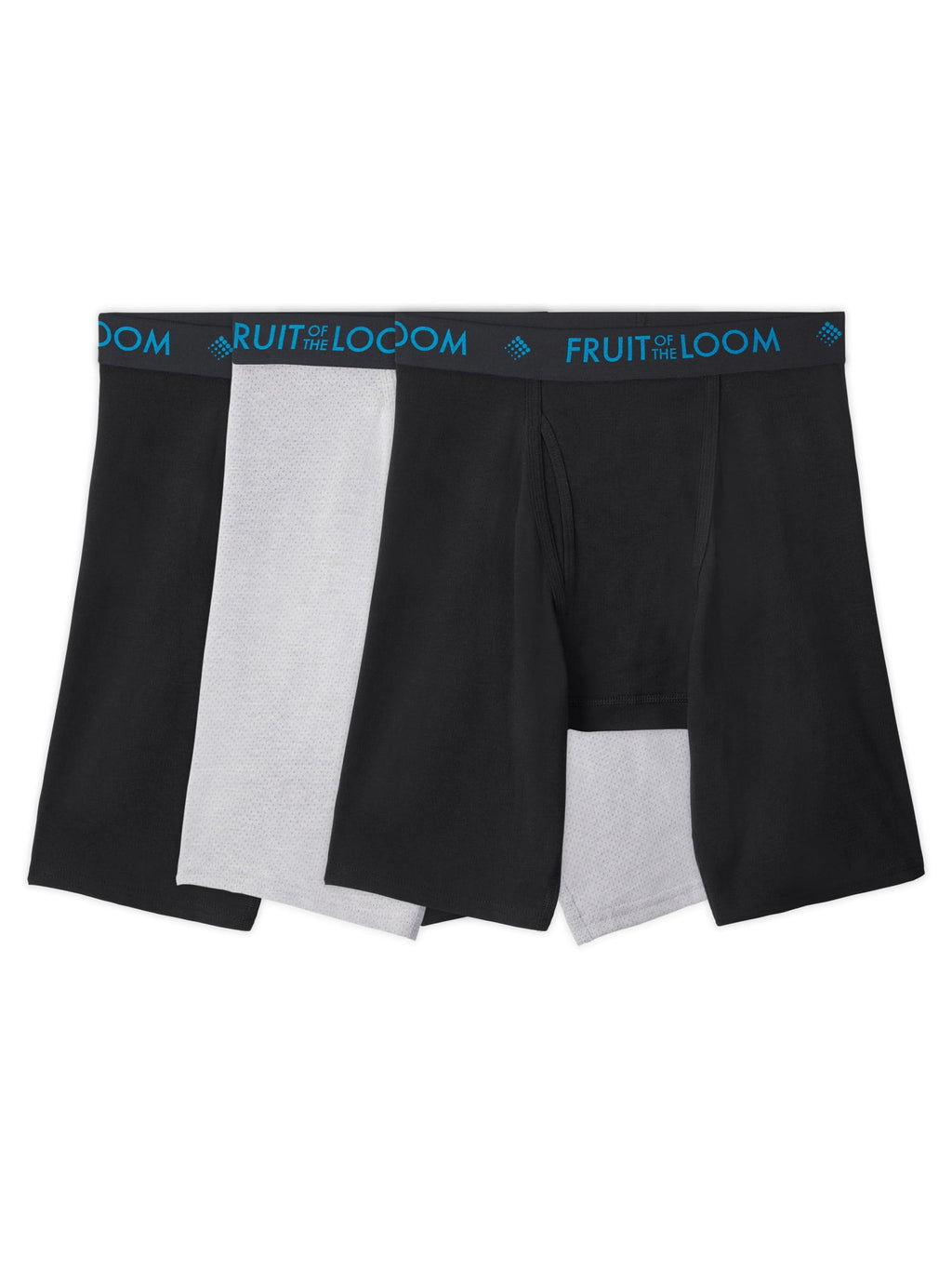 Fruit of the Loom Men's Breathable Cotton Micro-Mesh Boxer Briefs, 3-Pack
