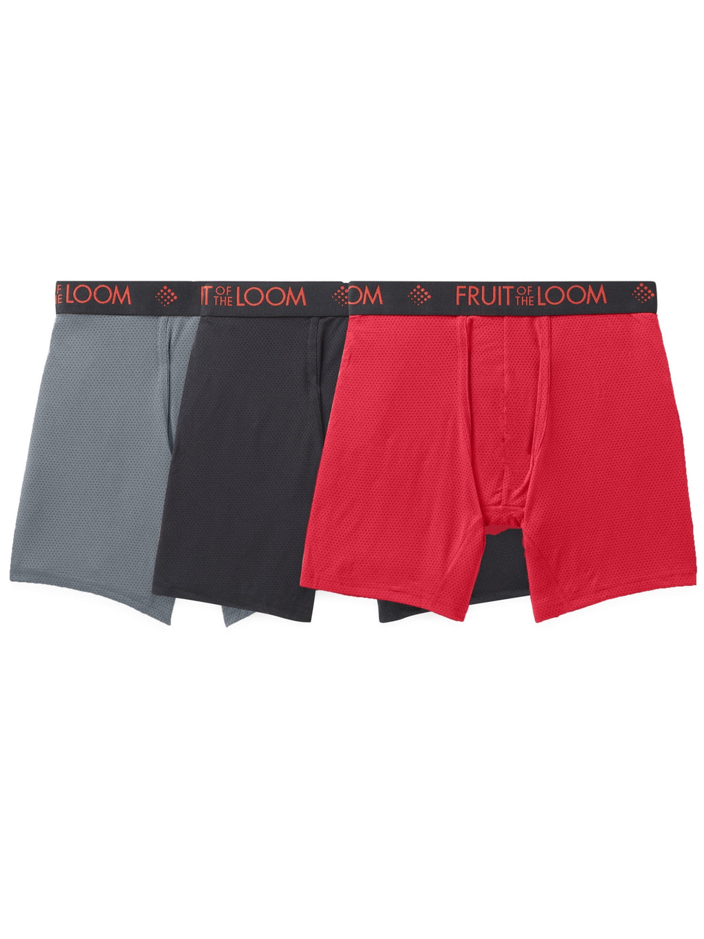 Fruit of the Loom Men's Breathable Cotton Micro-Mesh Boxer Briefs, 3-Pack