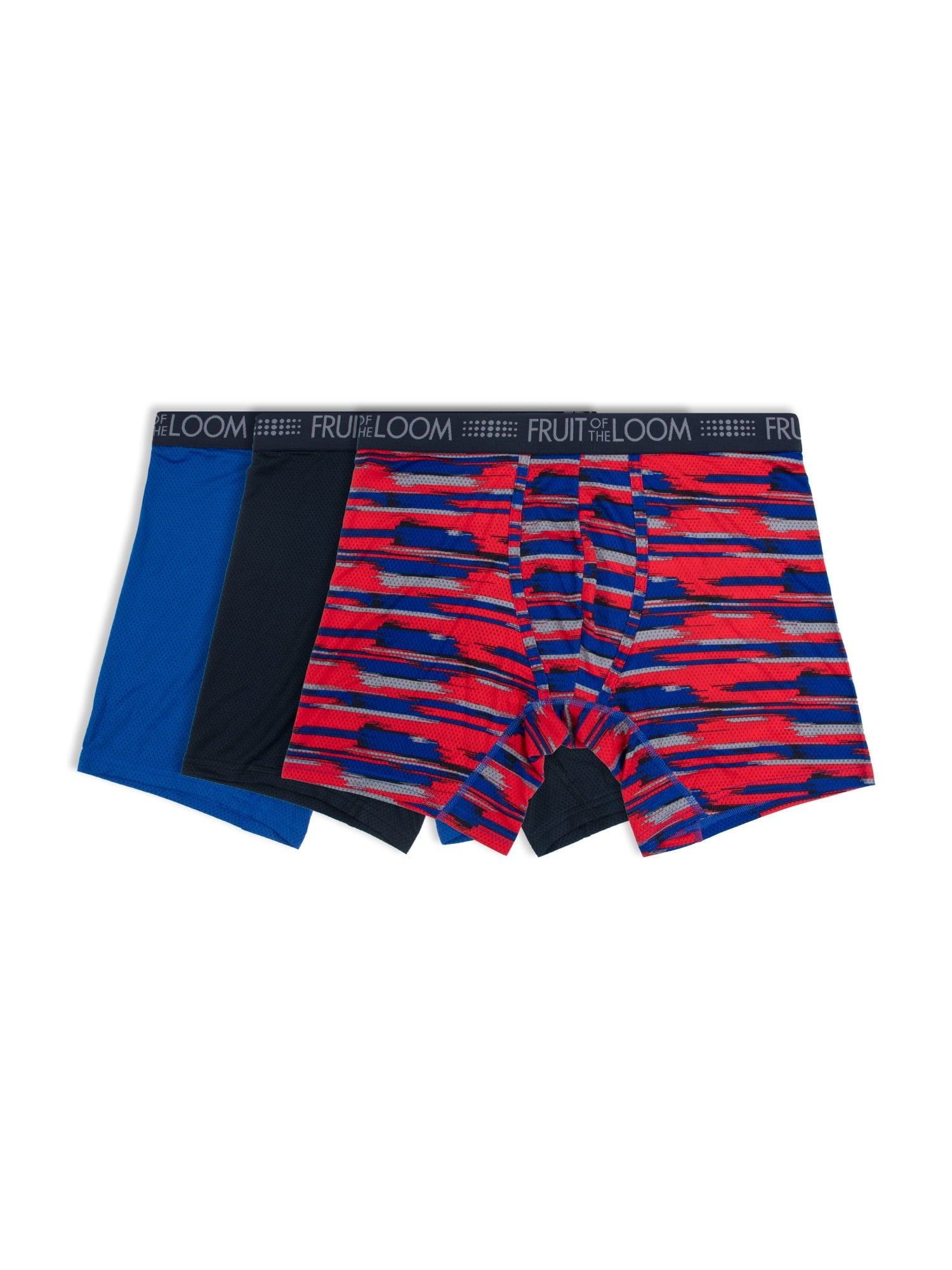 Fruit of the Loom Men's Breathable Cotton Micro-Mesh Boxer Briefs, 3-Pack