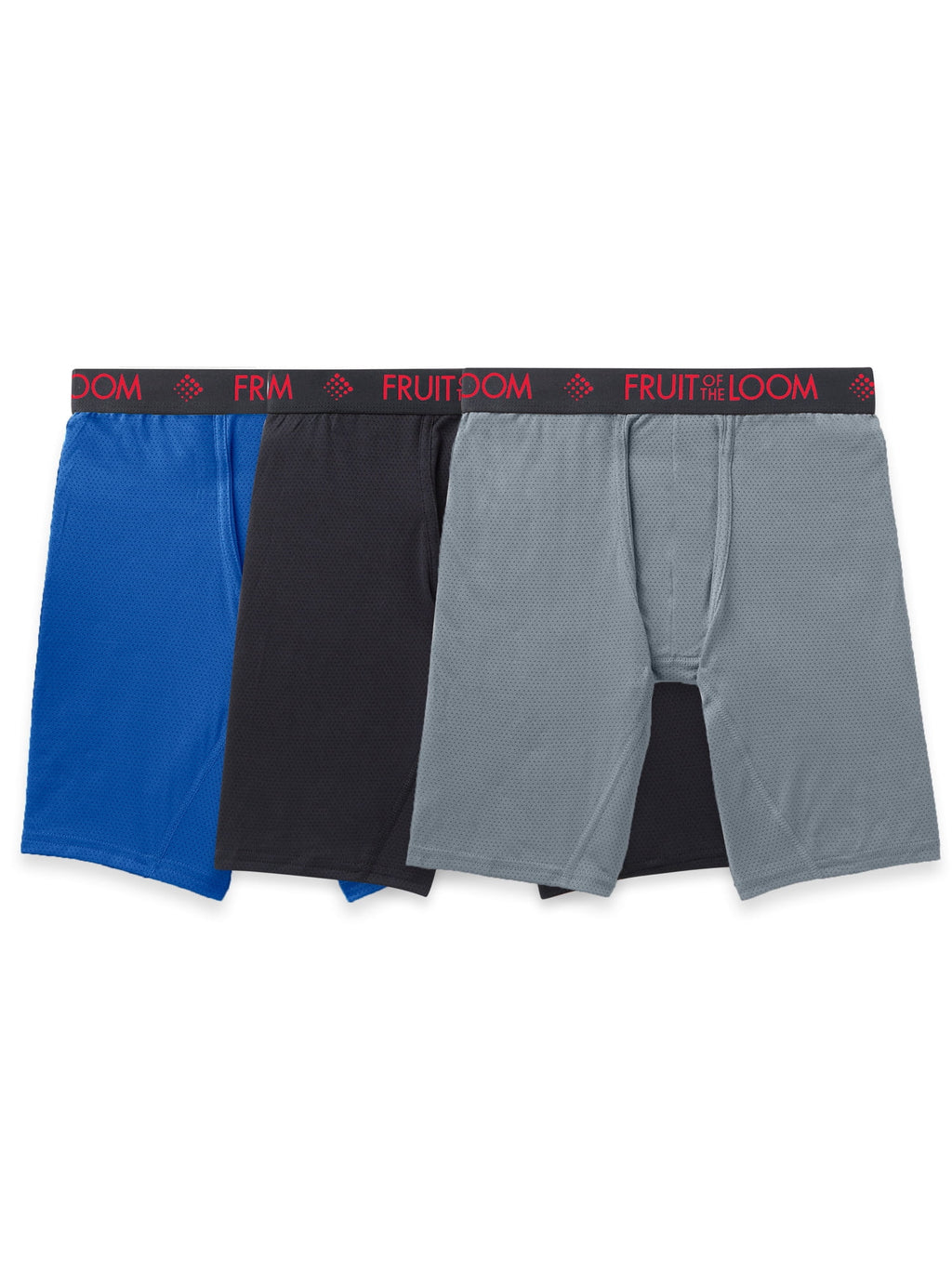 Fruit of the Loom Men's Breathable Cotton Micro-Mesh Boxer Briefs, 3-Pack