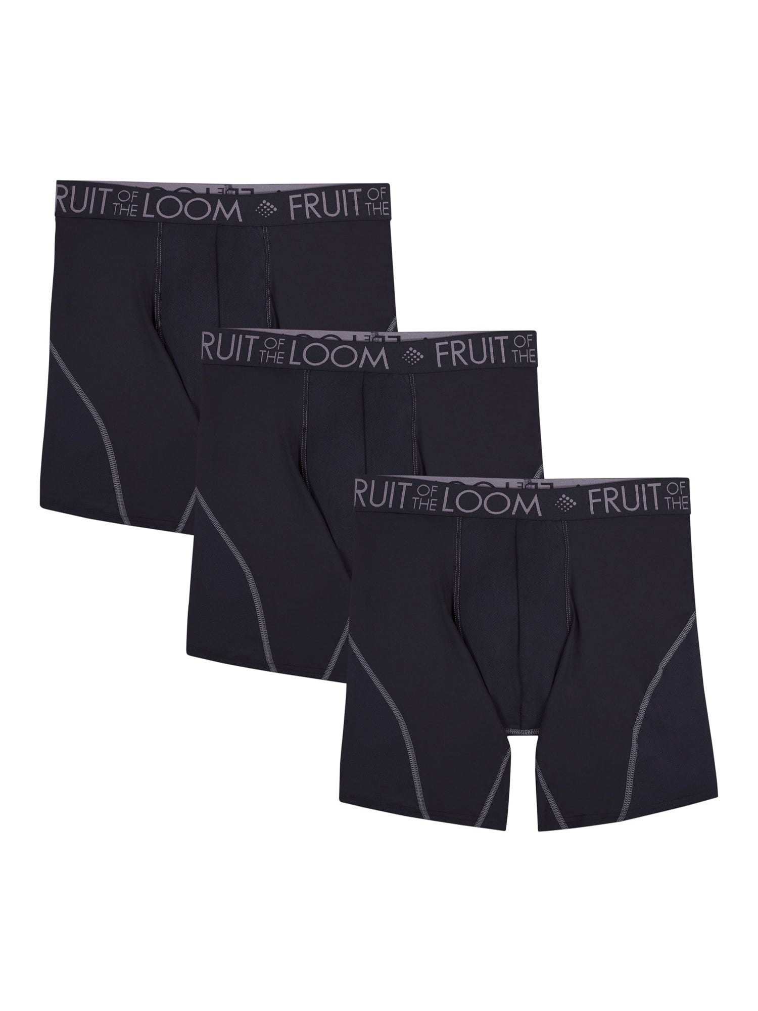 Fruit of the Loom Men's Breathable Cotton Micro-Mesh Boxer Briefs, 3-Pack