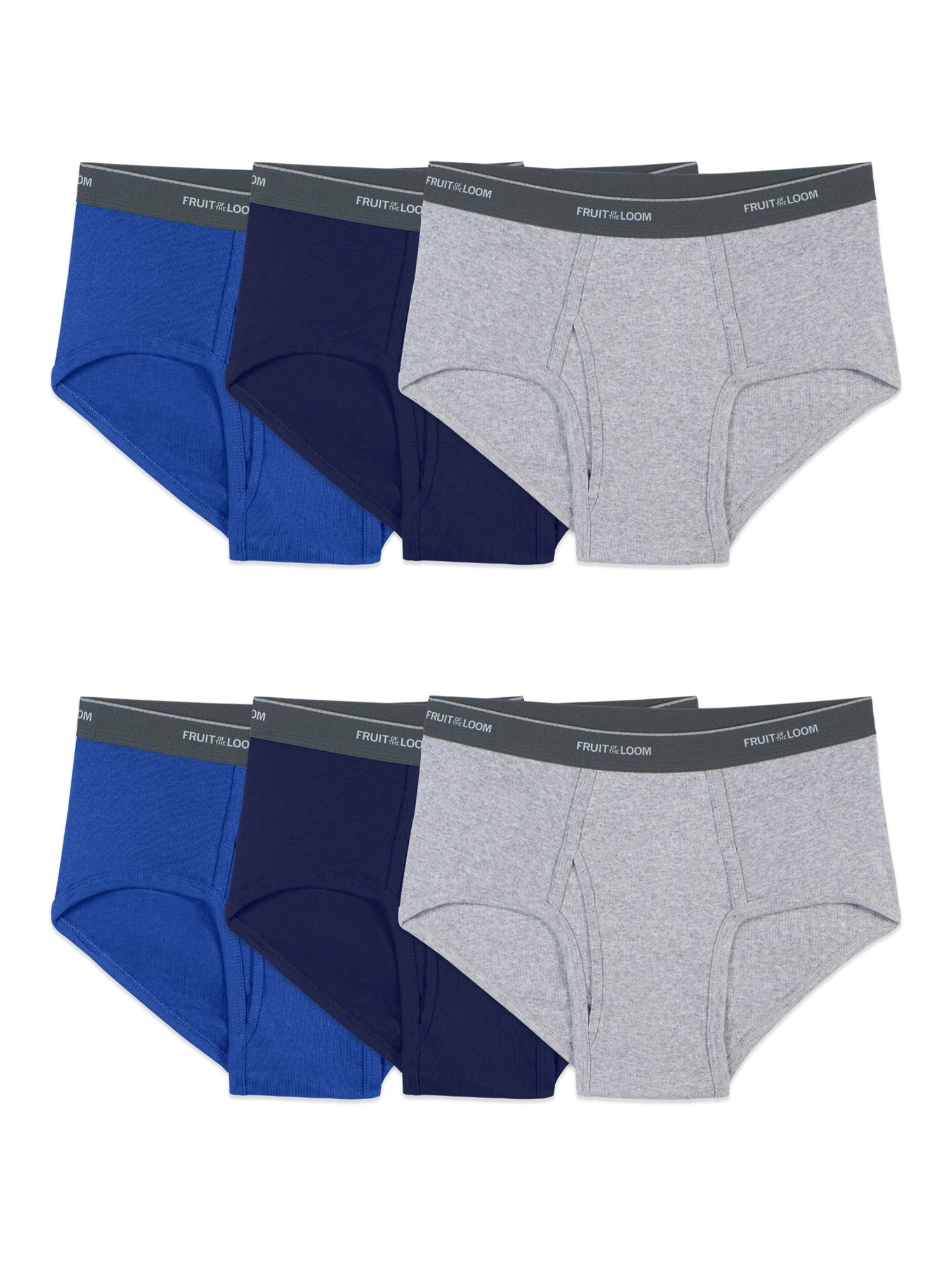 Fruit of the Loom Men's Cotton Briefs, Moisture-Wicking, Mid-Rise Fashion Brief Underwear, 6-Pack, S-5XB