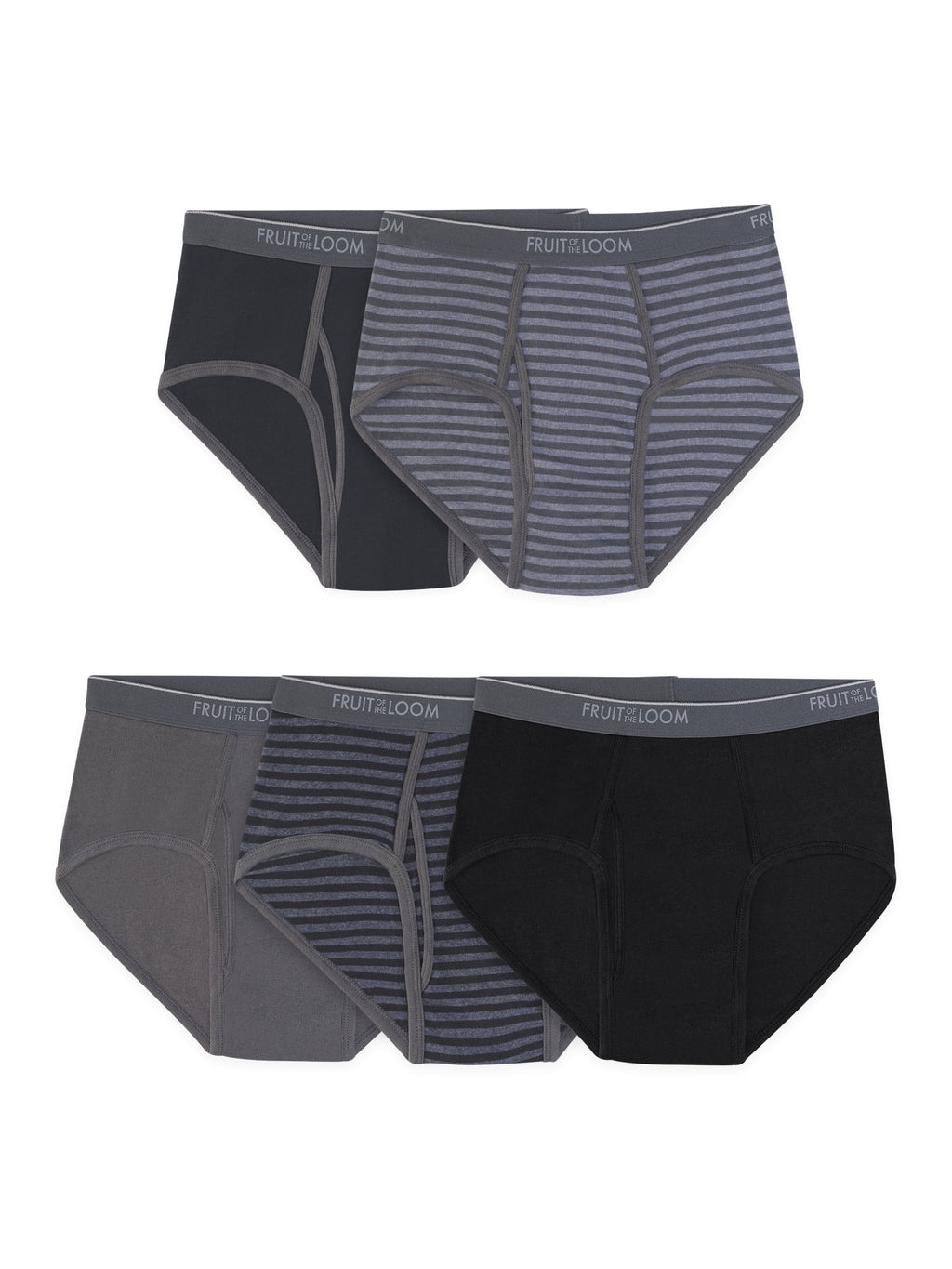 Fruit of the Loom Men's Cotton Briefs, Moisture-Wicking, Mid-Rise Fashion Brief Underwear, 6-Pack, S-5XB