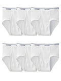 Fruit of the Loom Men's Cotton Briefs, Moisture-Wicking, Full Cut White Brief Underwear, 6-Pack, S-5XB