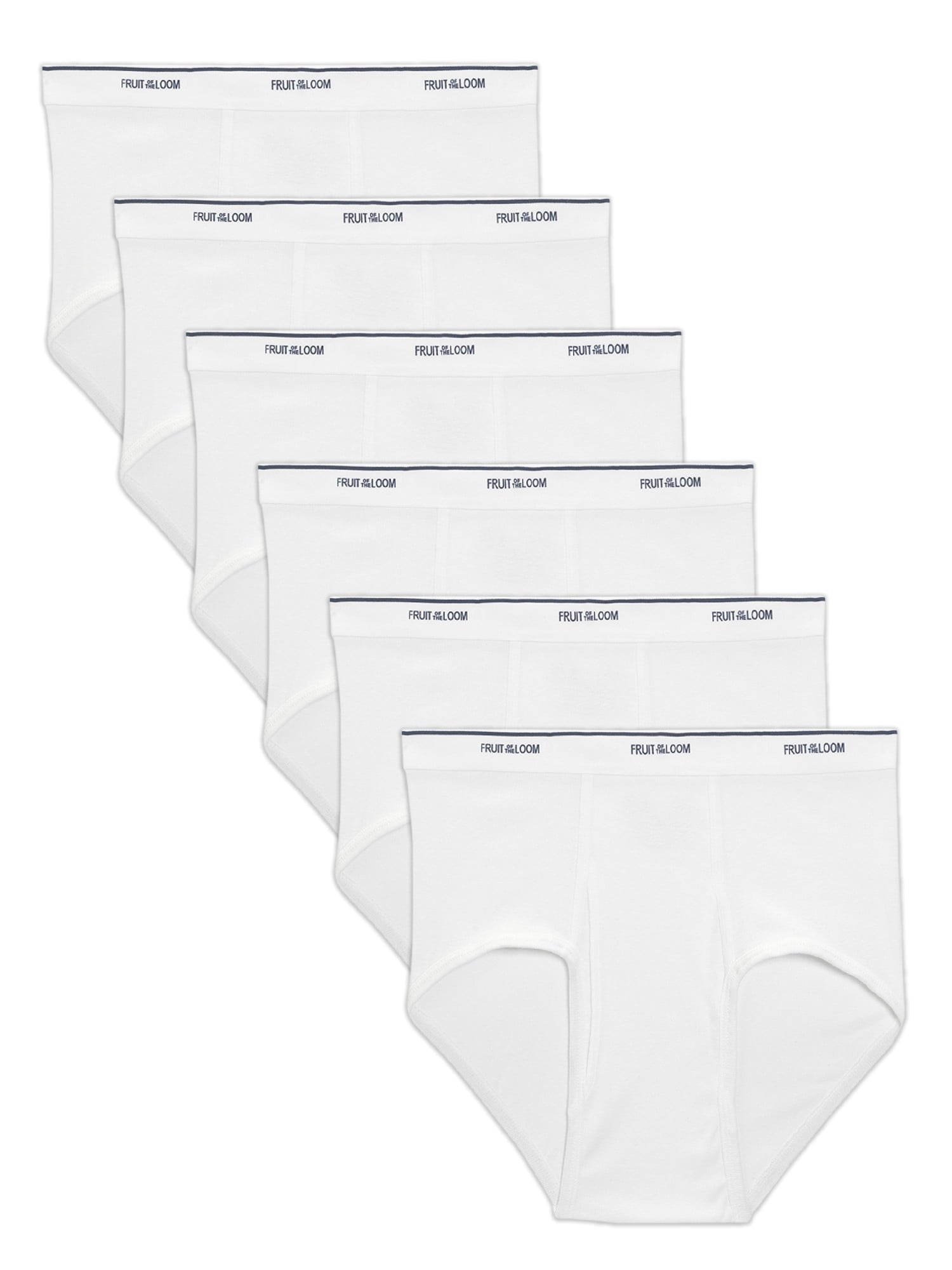 Fruit of the Loom Men's Cotton Briefs, Moisture-Wicking, Mid-Rise Fashion Brief Underwear, 6-Pack, S-5XB
