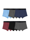 Fruit of the Loom Men's Cotton Stretch Trunk, Short Leg Boxer Brief Underwear, 6-Pack