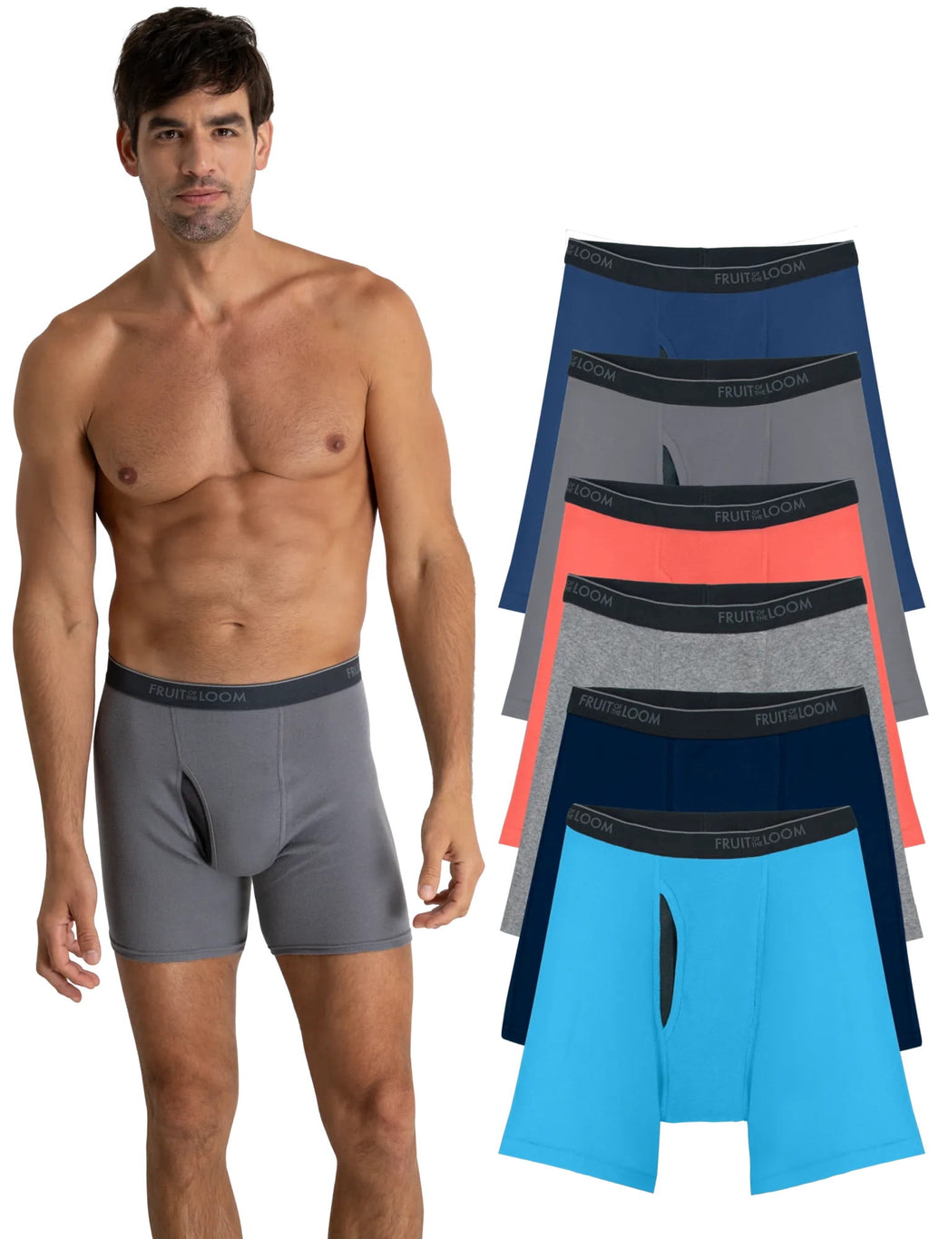 Fruit of the Loom Men's CoolZone Boxer Briefs, Moisture‑Wicking, Mesh Fly, No Ride Up, Multipacks, Sizes S-3XL
