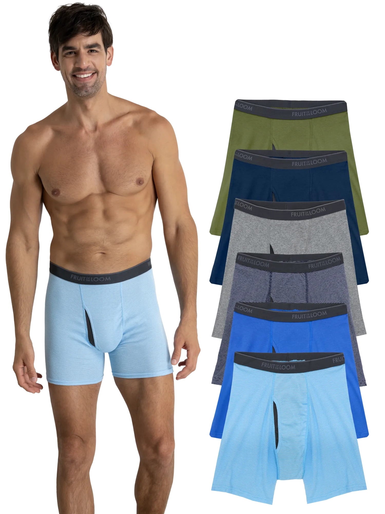 Fruit of the Loom Men's CoolZone Boxer Briefs, Moisture‑Wicking, Mesh Fly, No Ride Up, Multipacks, Sizes S-3XL