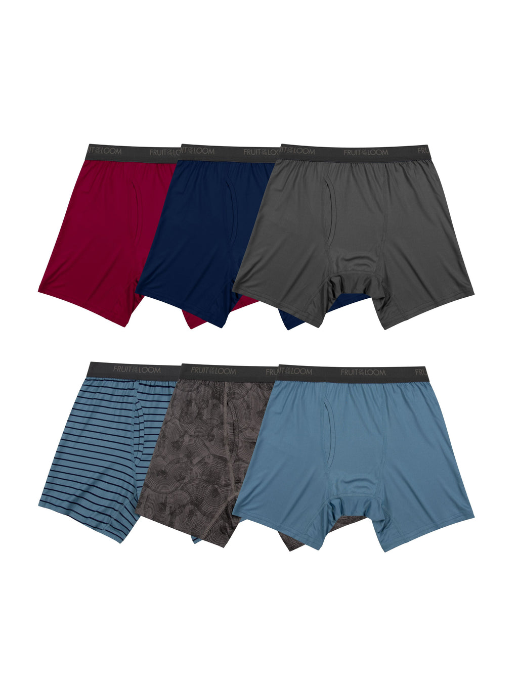 Fruit of the Loom Men's Micro-Stretch Ribbed Boxer Briefs, 6-Pack