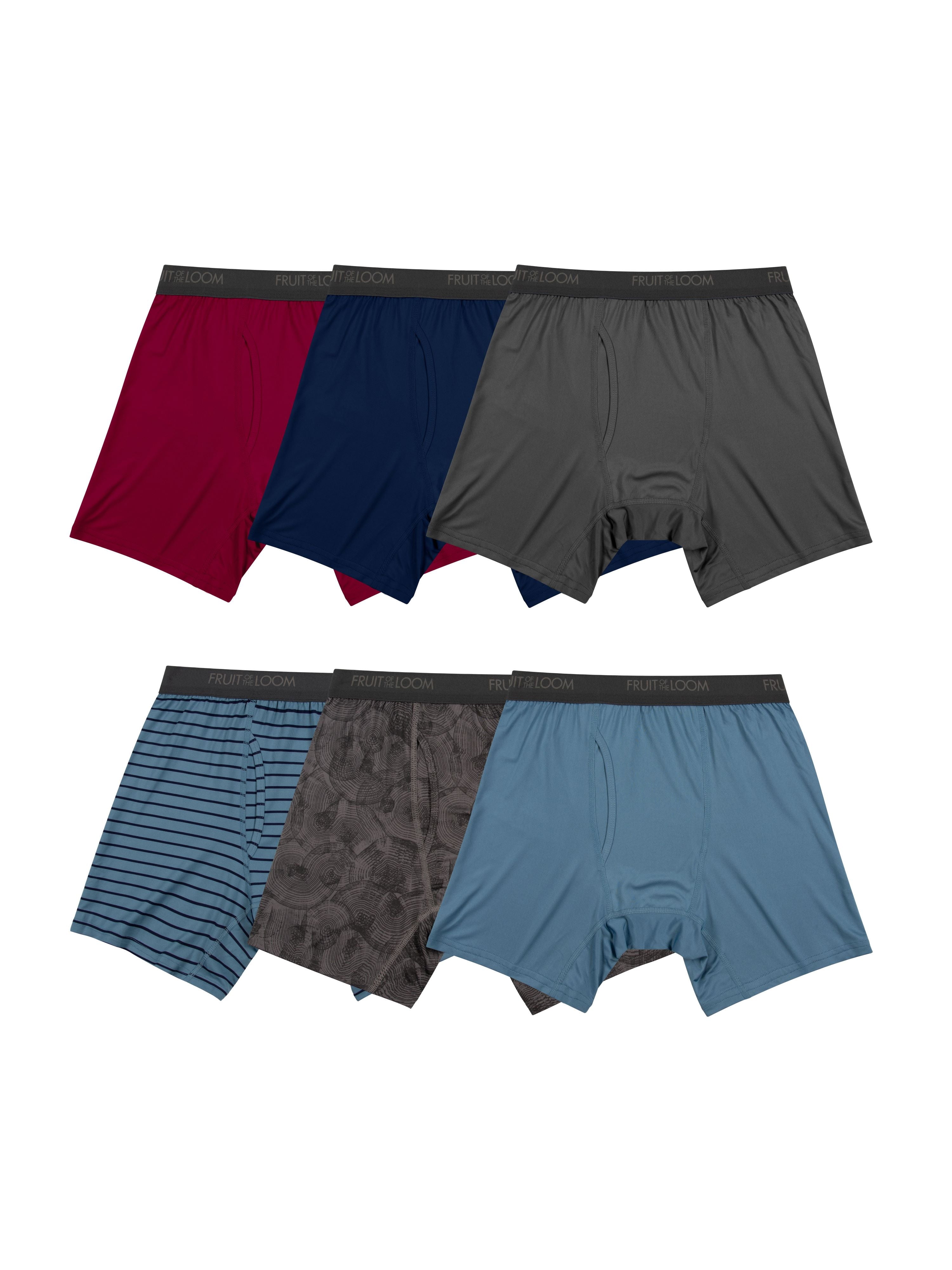 Fruit of the Loom Men's Micro-Stretch Ribbed Boxer Briefs, 6-Pack