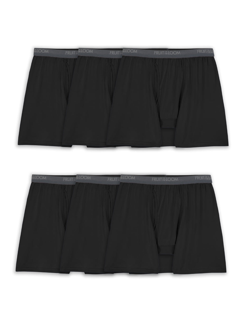 Fruit of the Loom Men's Micro-Stretch Ribbed Boxer Briefs, 6-Pack
