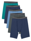 Fruit of the Loom Men's Micro-Stretch Long Leg Boxer Briefs, 5-Pack