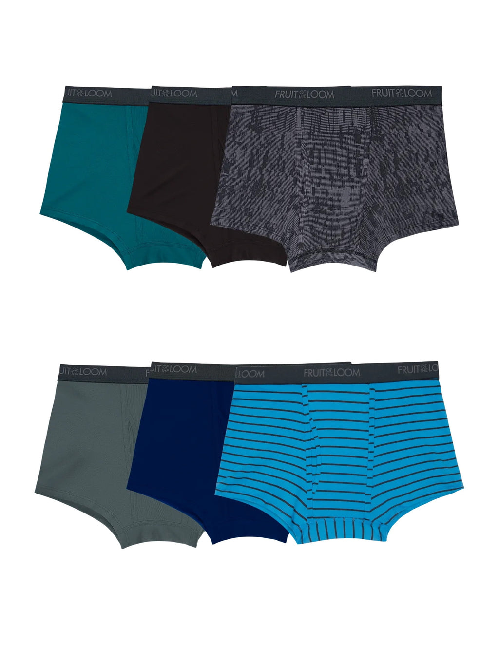 Fruit of the Loom Men's Micro-Stretch Ribbed Boxer Briefs, 6-Pack