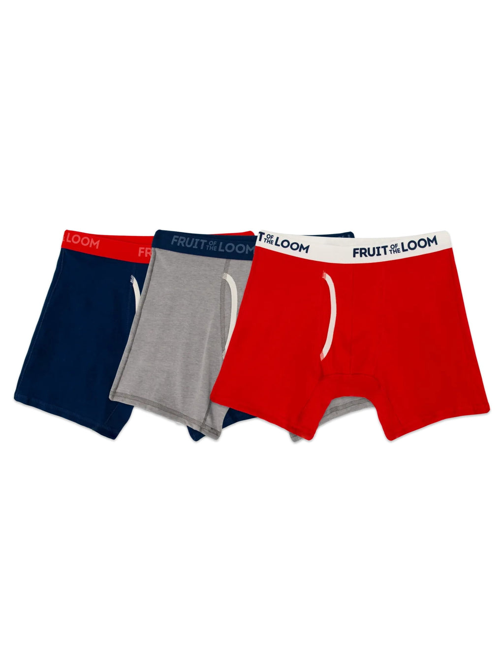 Fruit of the Loom Men's Americana Stretch Boxer Briefs, Moisture Wicking Underwear, 3-Pack
