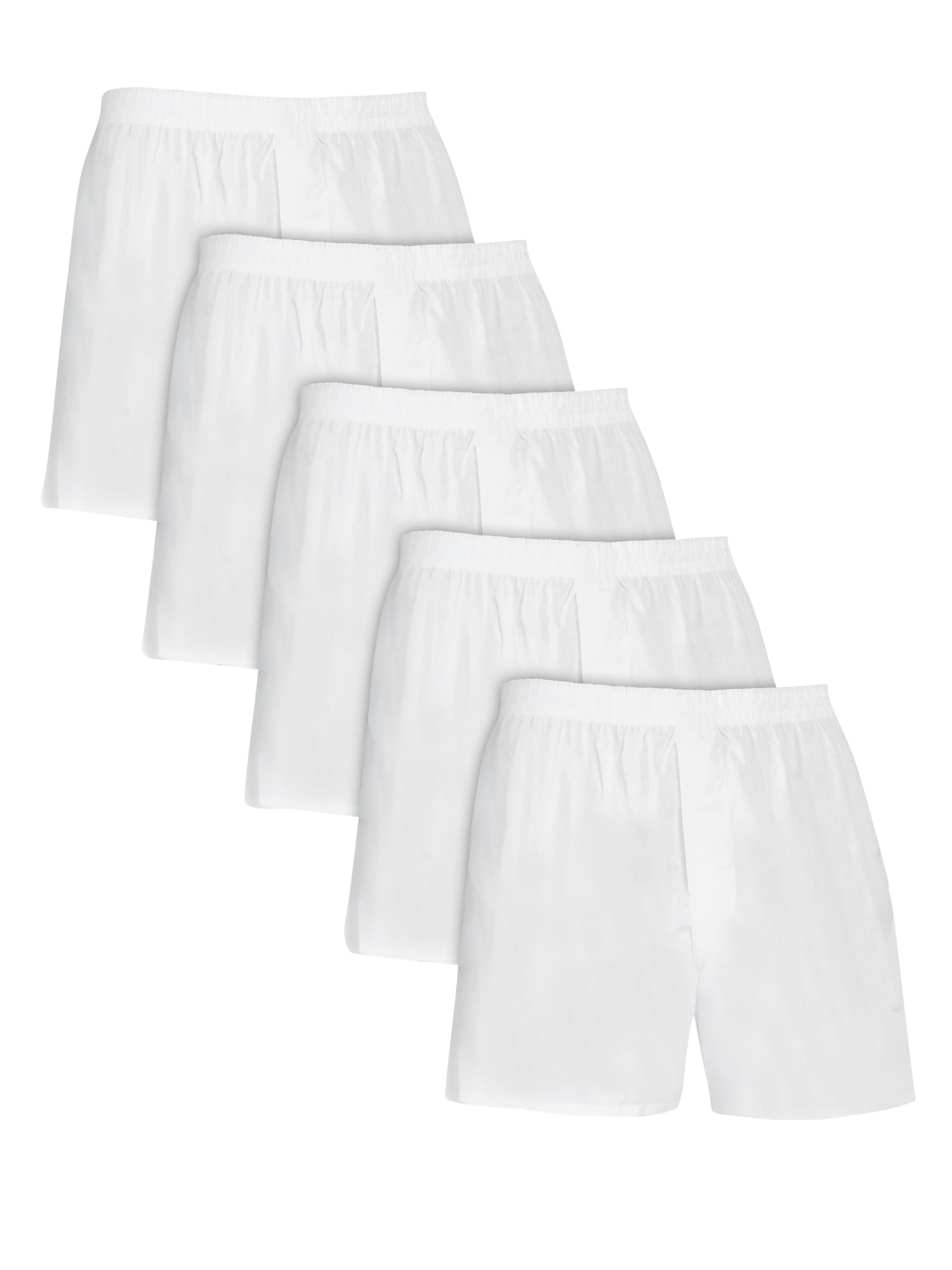 Fruit of the Loom Men's Boxers - Relaxed Fit, Soft Woven Cotton Blend Underwear, 5-Pack