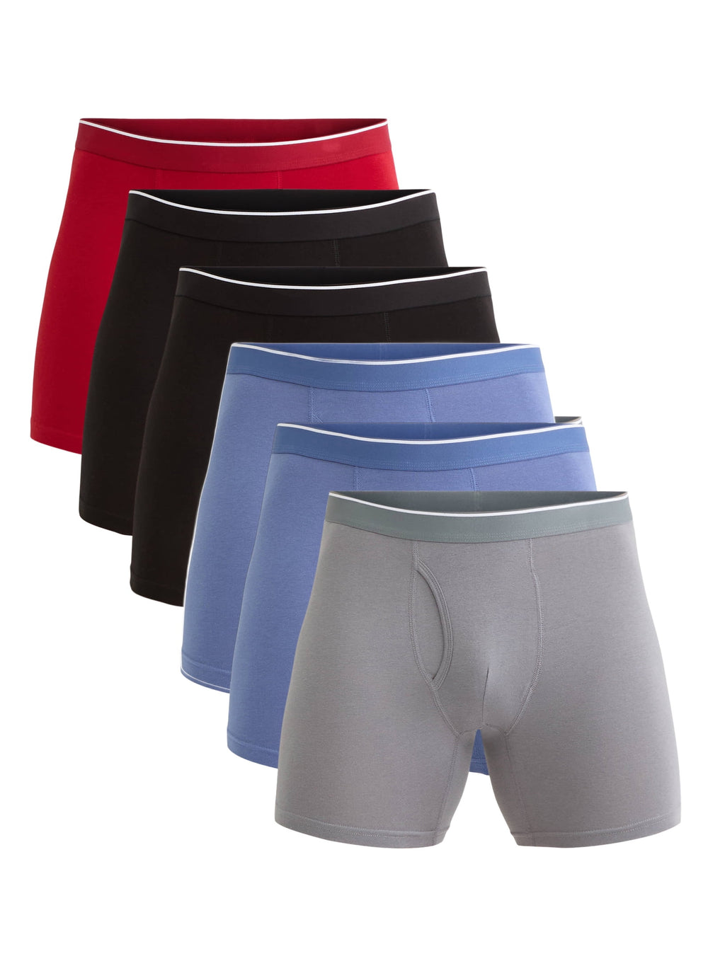 George Men's Cotton Blend Stretch Boxer Briefs, 6-Pack, Sizes S-2XL