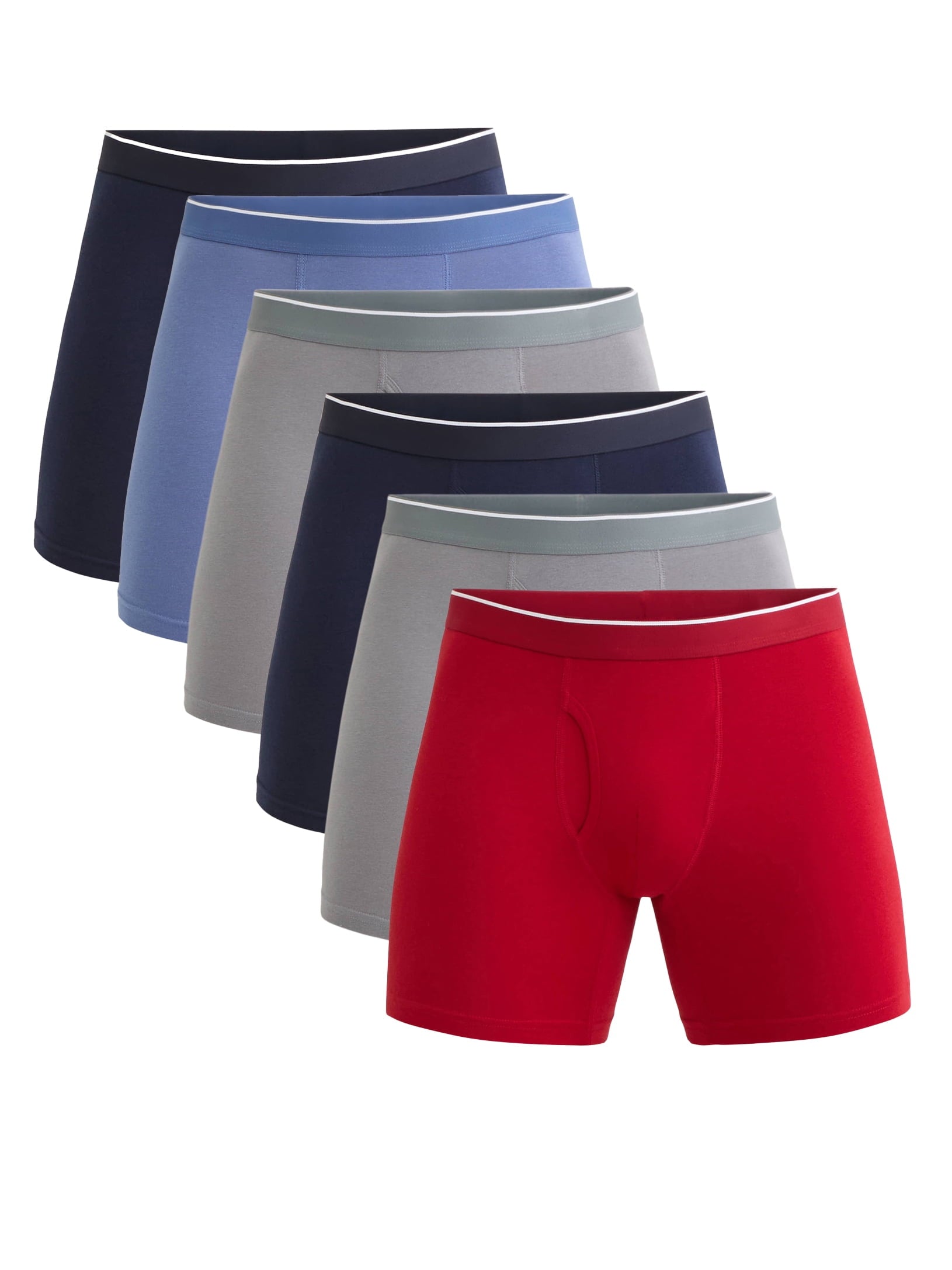 George Men's Cotton Blend Stretch Boxer Briefs, 6-Pack, Sizes S-2XL