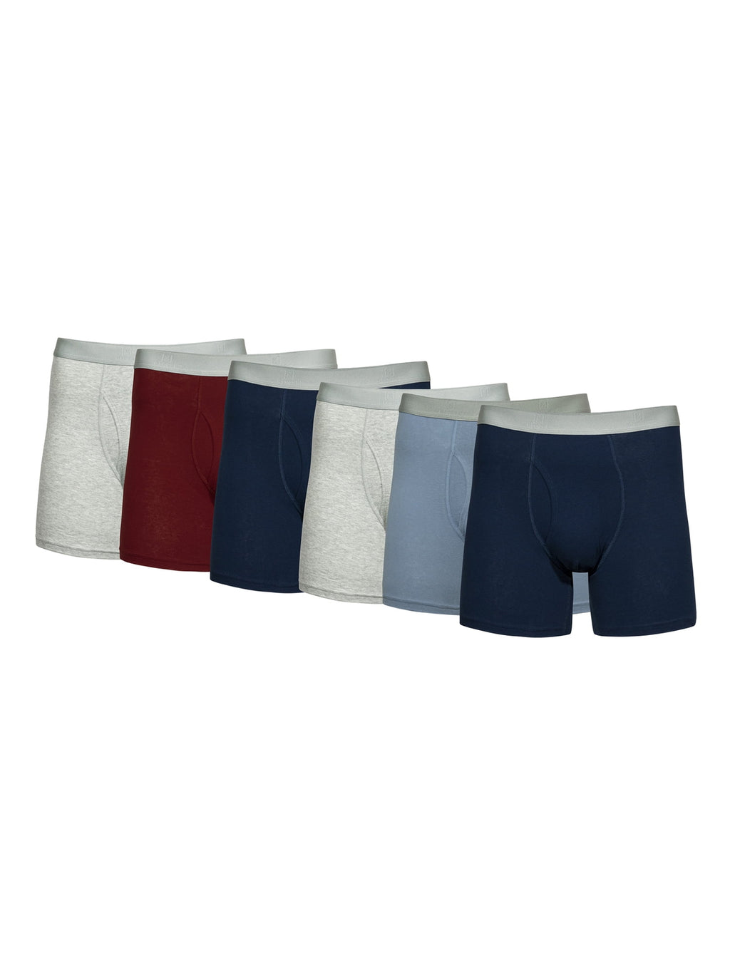 George Men's Cotton Stretch Regular Leg Boxer Briefs, 6-Pack