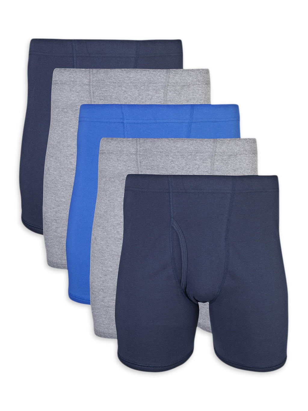 Gildan Adult Men's Boxer Briefs With Covered Waistband, 5-Pack, Sizes S-2XL, 6" Inseam