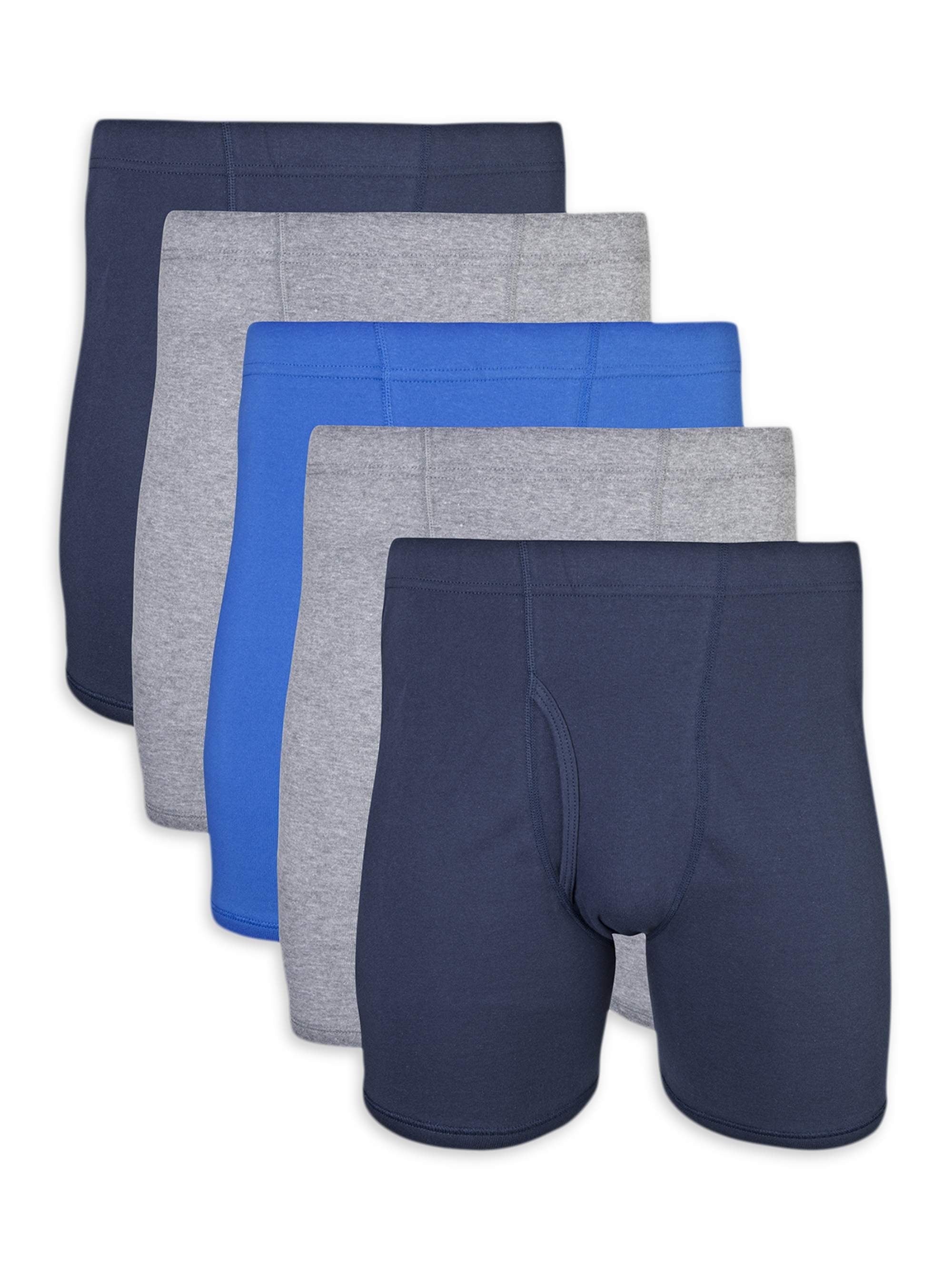 Gildan Adult Men's Boxer Briefs With Covered Waistband, 5-Pack, Sizes S-2XL, 6" Inseam