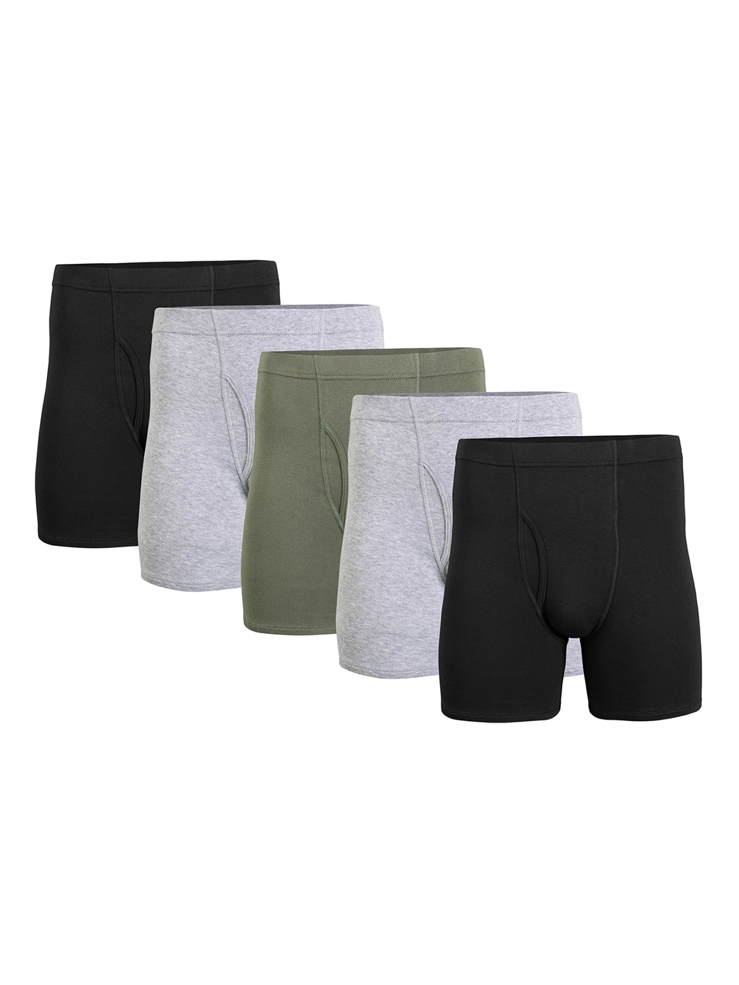Gildan Adult Men's Boxer Briefs With Covered Waistband, 5-Pack, Sizes S-2XL, 6" Inseam