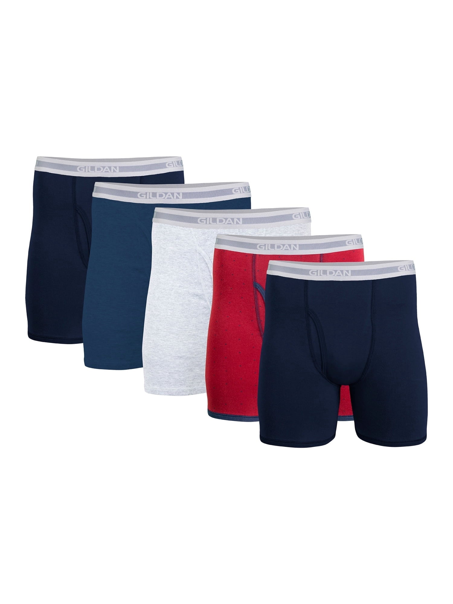 Gildan Men's Underwear Boxer Briefs, Multipack, Black (5-pack, Classic Length), Large