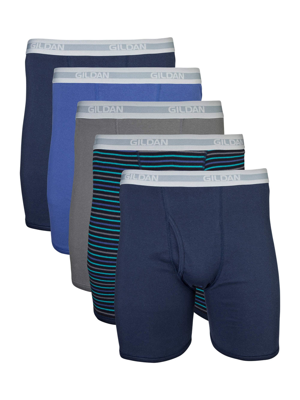 Gildan Men's Underwear Boxer Briefs, Multipack, Black (5-pack, Classic Length), Large