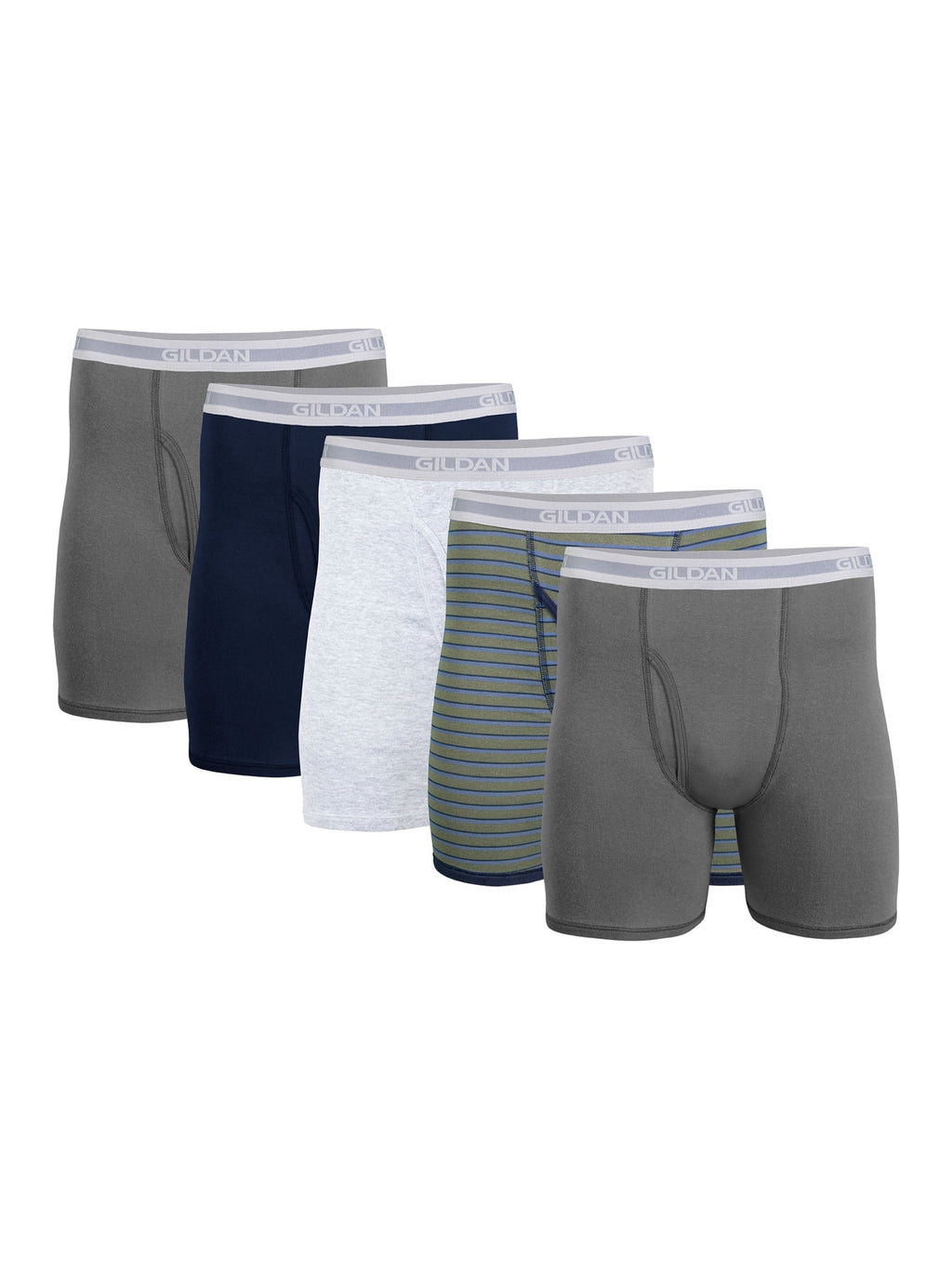 Gildan Men's Underwear Boxer Briefs, Multipack, Black (5-pack, Classic Length), Large