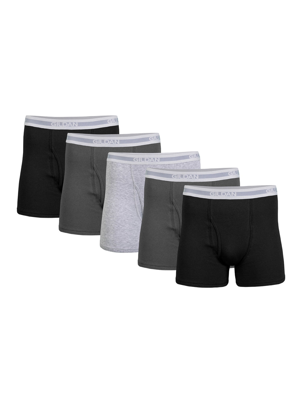 Gildan Adult Men's Short Leg Boxer Briefs, 5-Pack, Sizes S-2XL, 3" Inseam