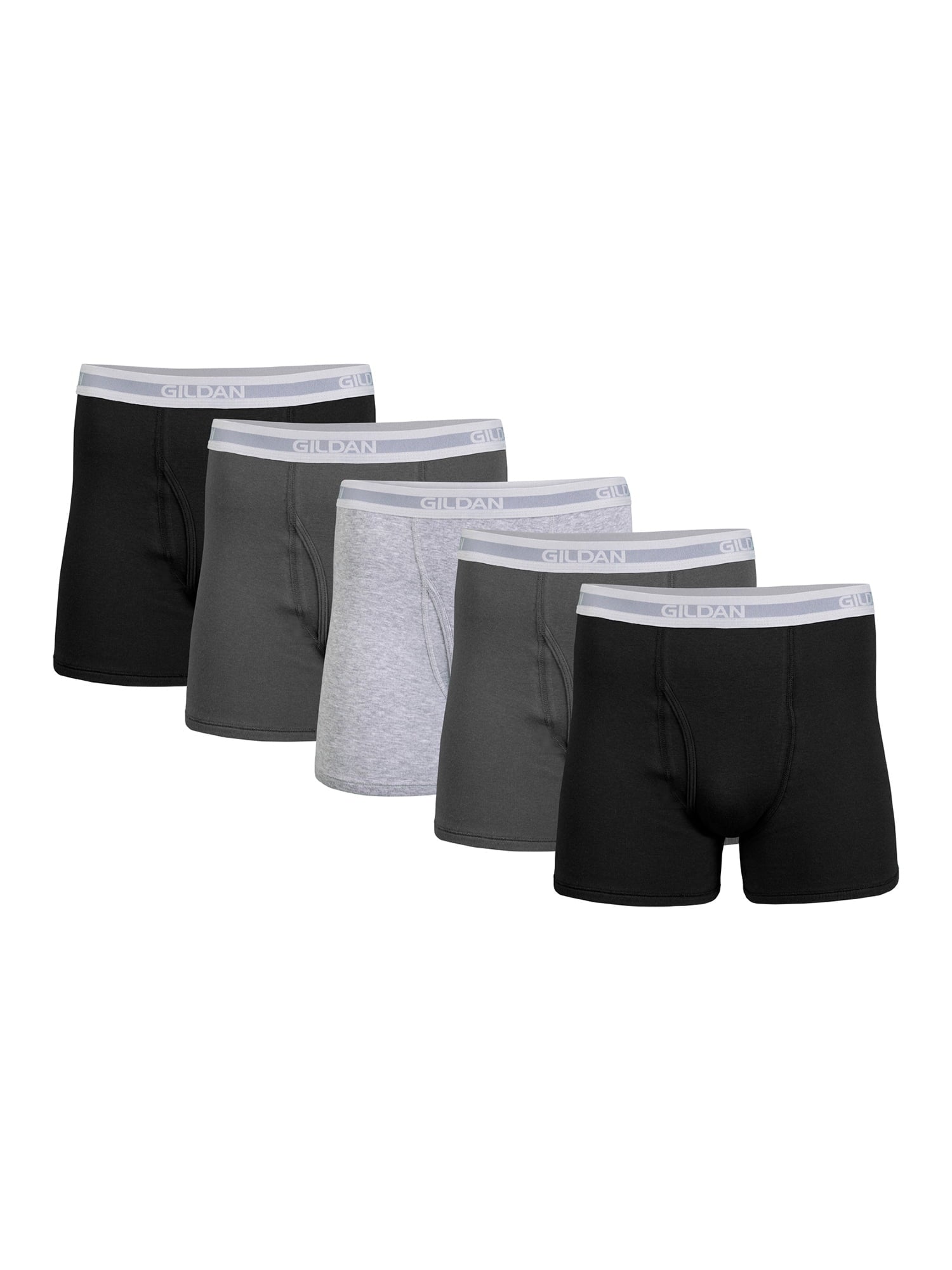 Gildan Adult Men's Short Leg Boxer Briefs, 5-Pack, Sizes S-2XL, 3" Inseam