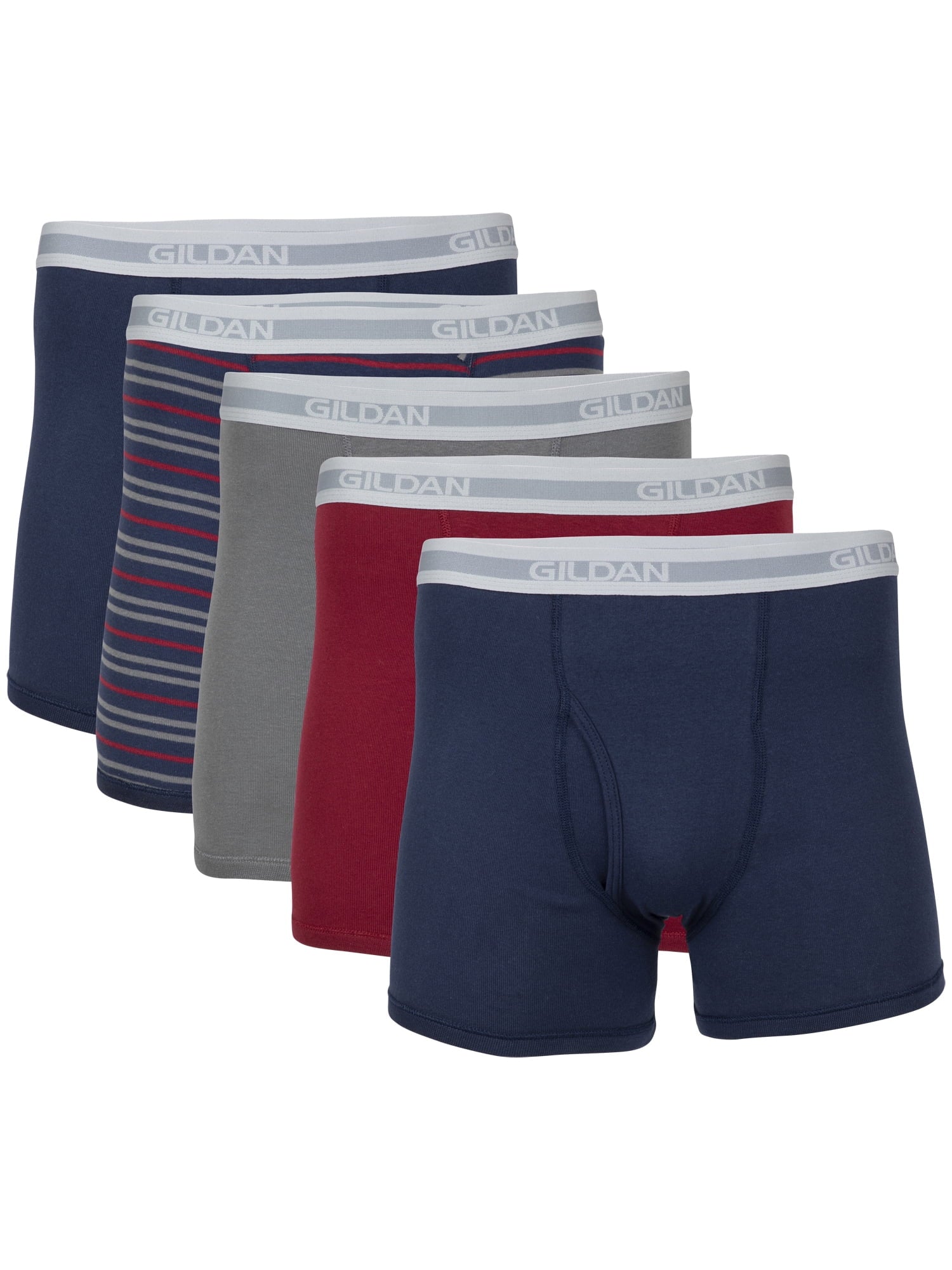 Gildan Adult Men's Short Leg Boxer Briefs, 5-Pack, Sizes S-2XL, 3" Inseam