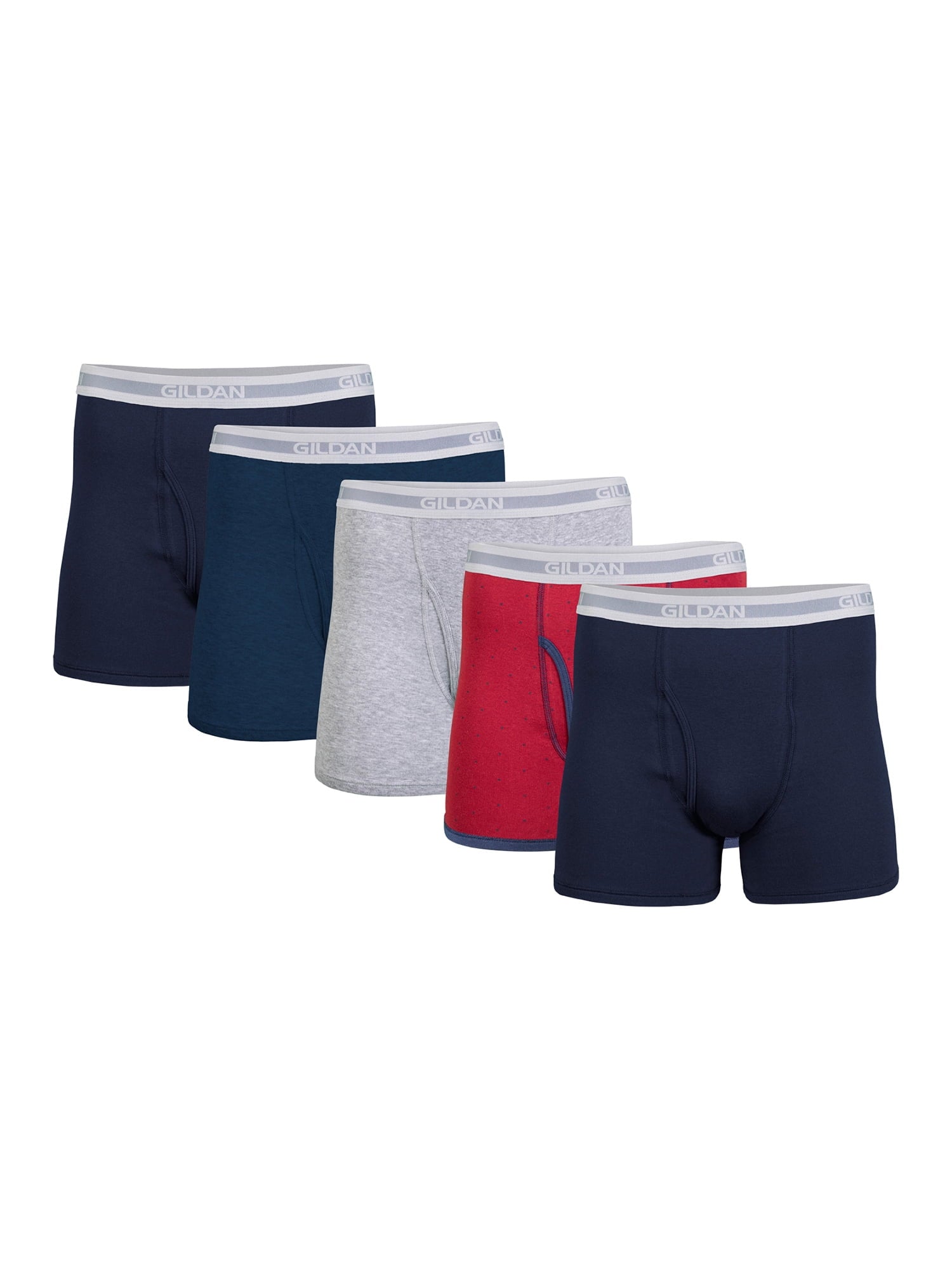 Gildan Adult Men's Short Leg Boxer Briefs, 5-Pack, Sizes S-2XL, 3" Inseam