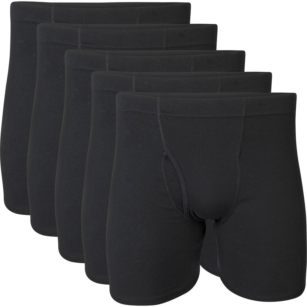 Gildan Adult Men's Boxer Briefs With Covered Waistband, 5-Pack, Sizes S-2XL, 6" Inseam