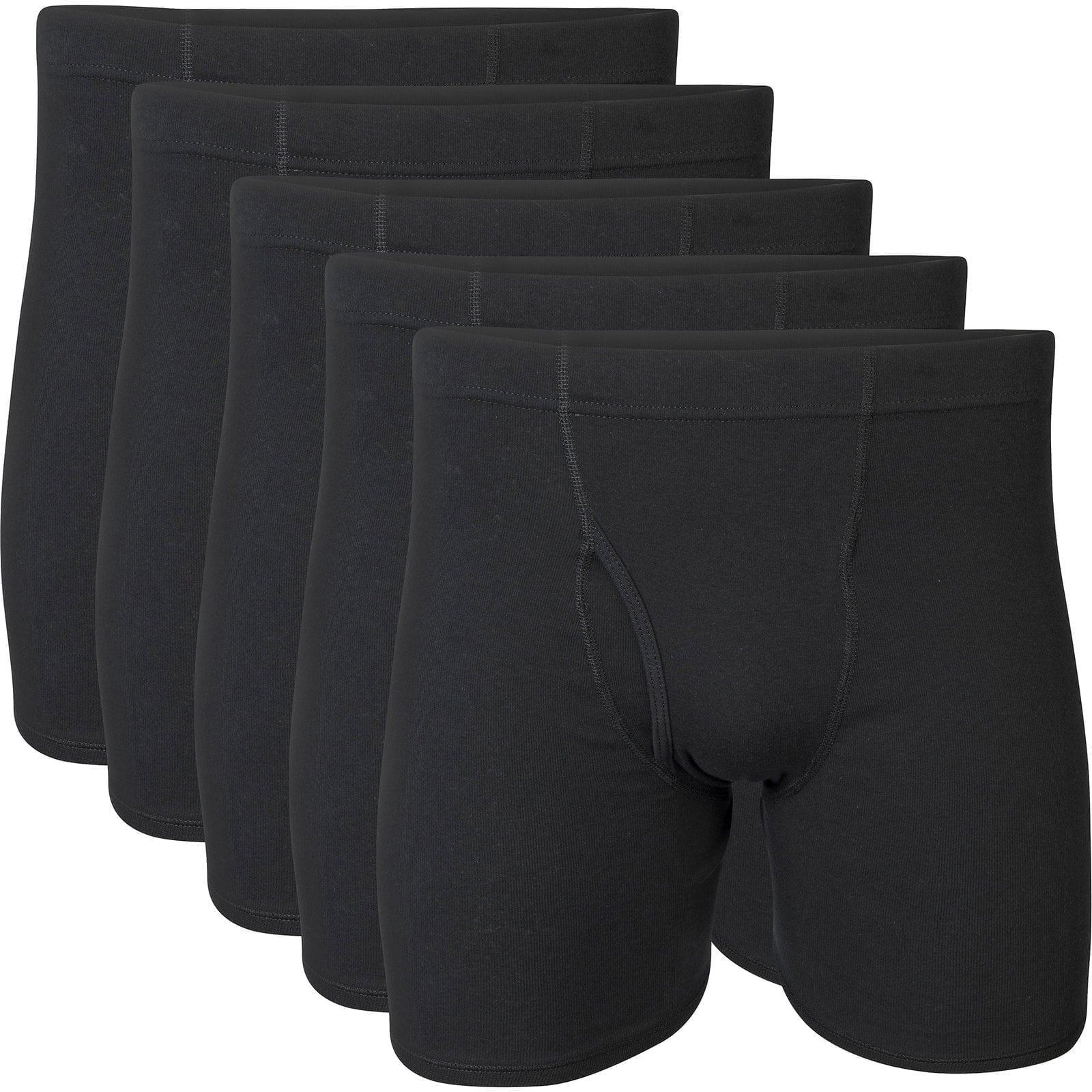 Gildan Adult Men's Boxer Briefs With Covered Waistband, 5-Pack, Sizes S-2XL, 6" Inseam