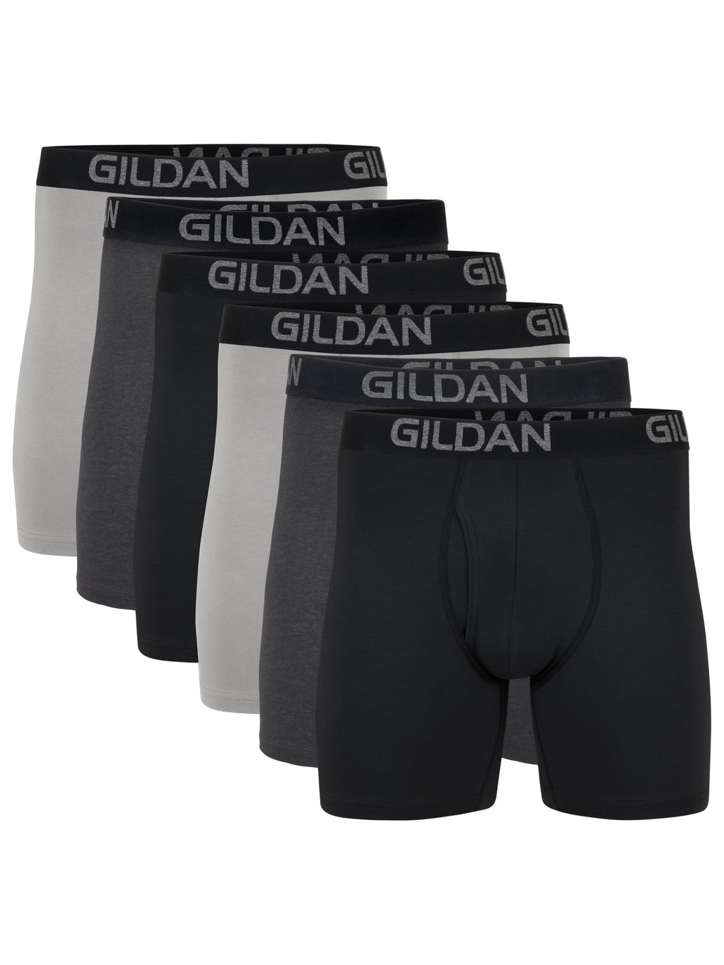 Gildan Men's Cotton Stretch Boxer Briefs, 6-Pack, Sizes S-2XL