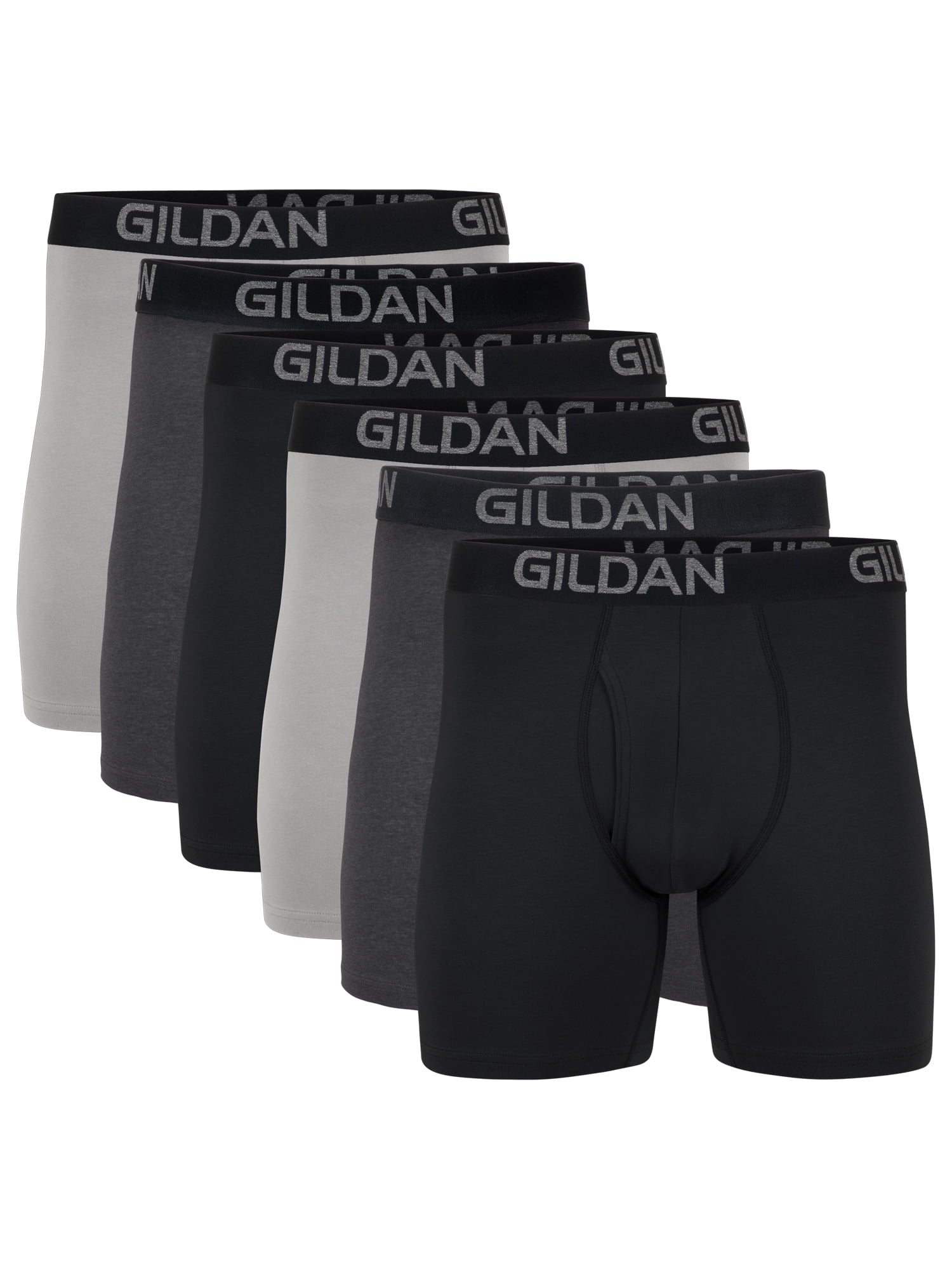 Gildan Men's Cotton Stretch Boxer Briefs, 6-Pack, Sizes S-2XL