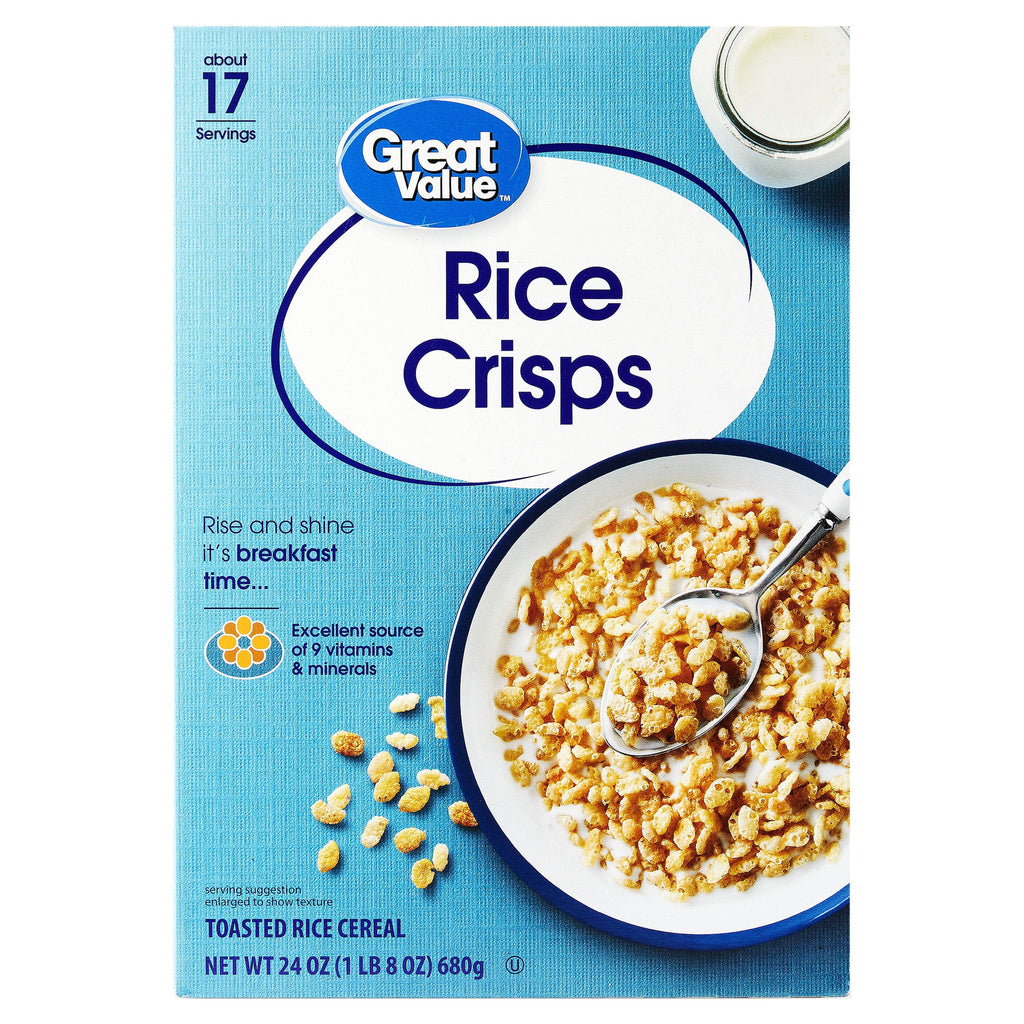 (6 pack) Great Value Crisp Rice Breakfast Cereal, 24 oz