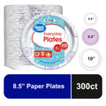 Great Value 8.5-Inch Disposable Paper Plates, 300 Count, Soak-Proof and Microwave-Safe