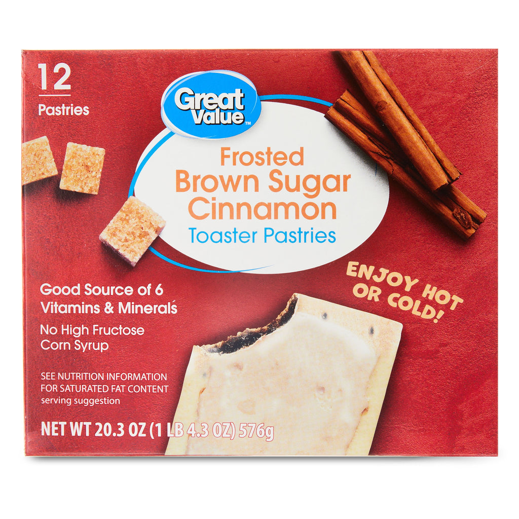 Great Value Frosted Brown Sugar Cinnamon Toaster Pastries, 20.3 oz, 12 Count